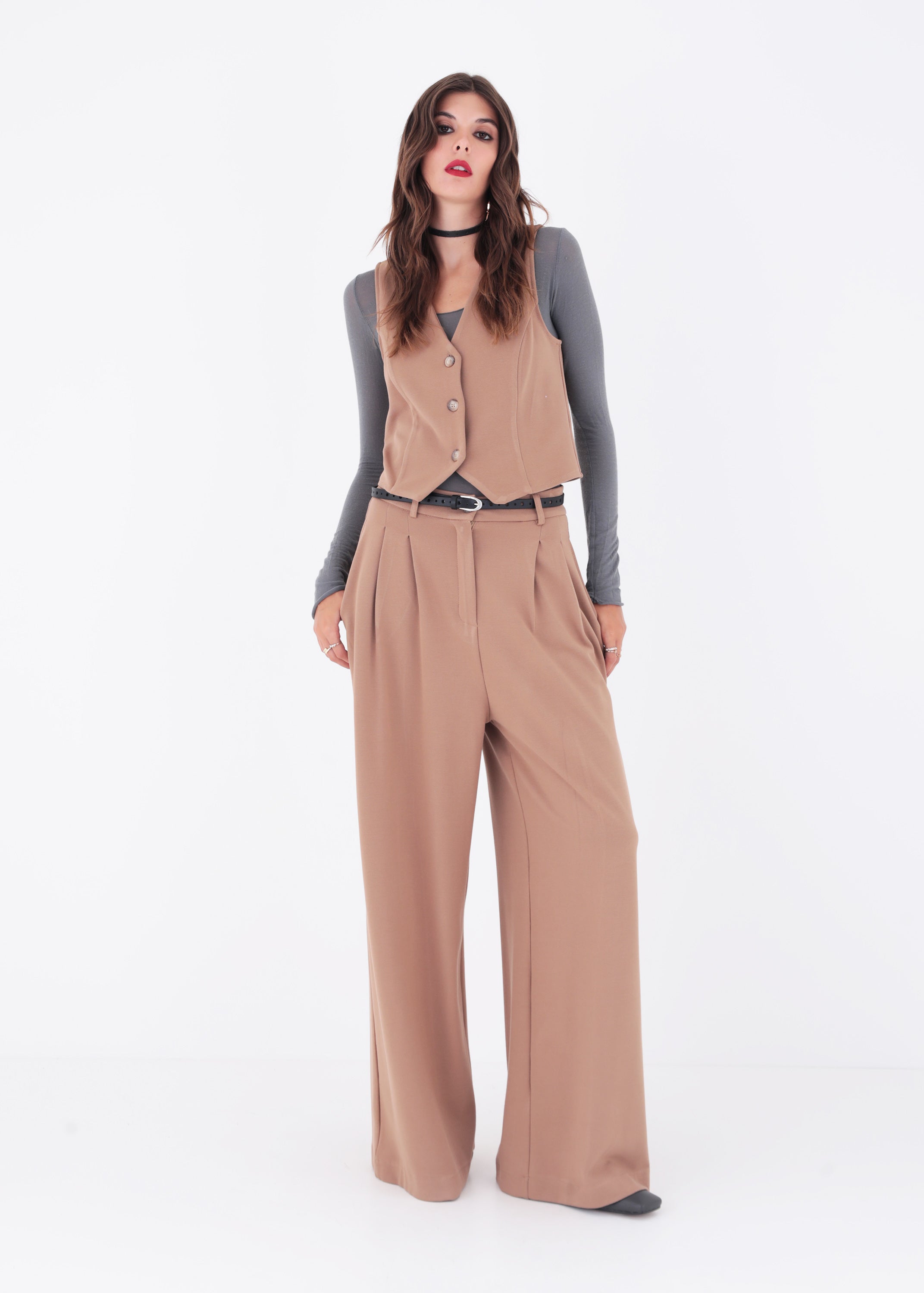 Pantalone palazzo con pinces in punto milano - FW23