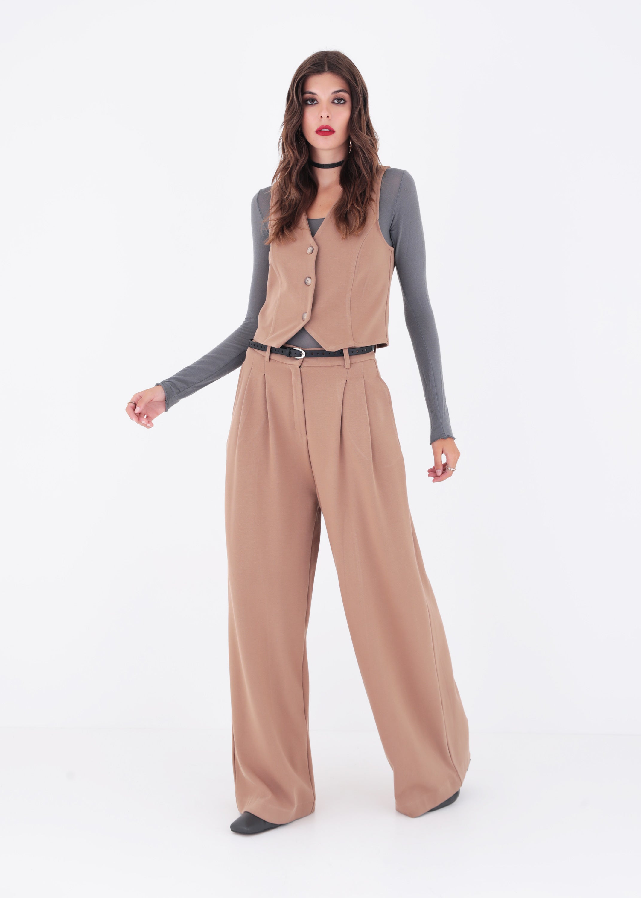 Pantalone palazzo con pinces in punto milano - FW23