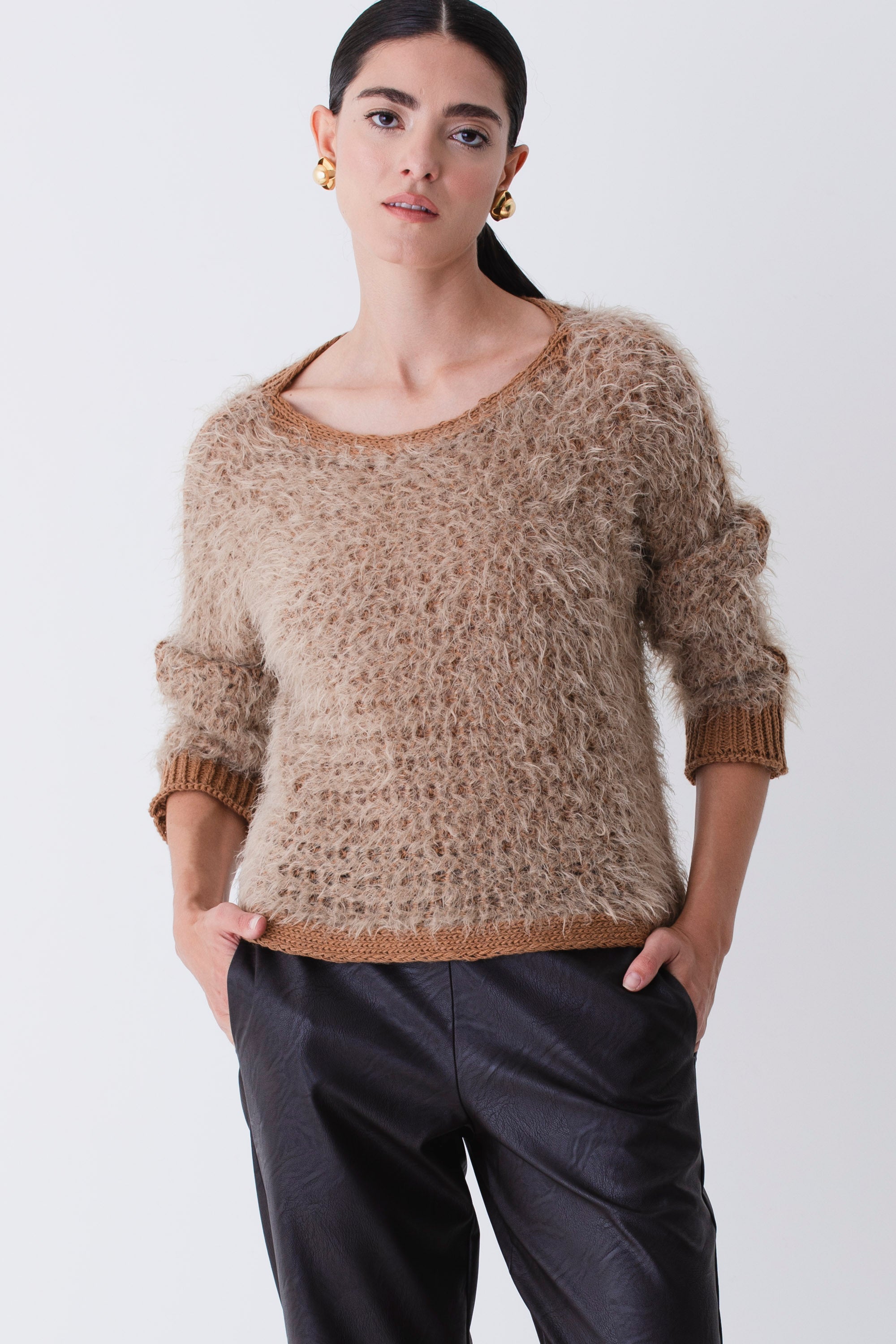Pullover in maglia effetto pelliccia - FW26