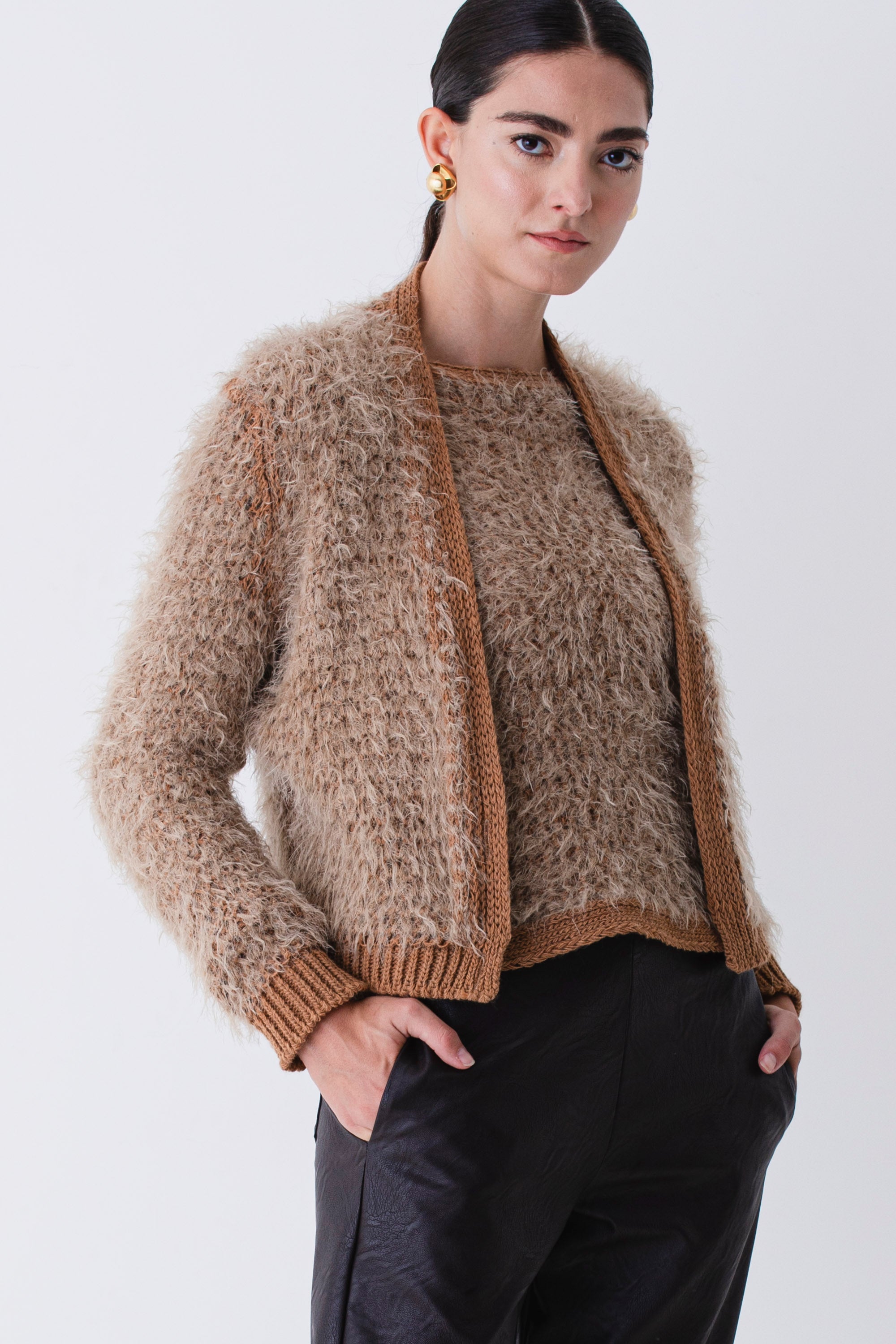 Giacca in maglia effetto pelliccia - FW26