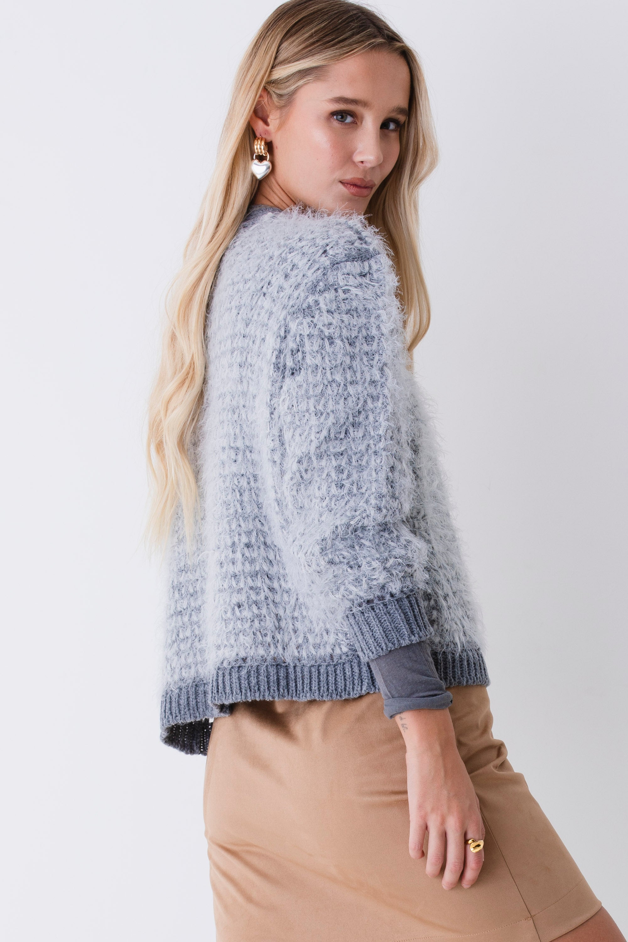 Giacca in maglia effetto pelliccia - FW26