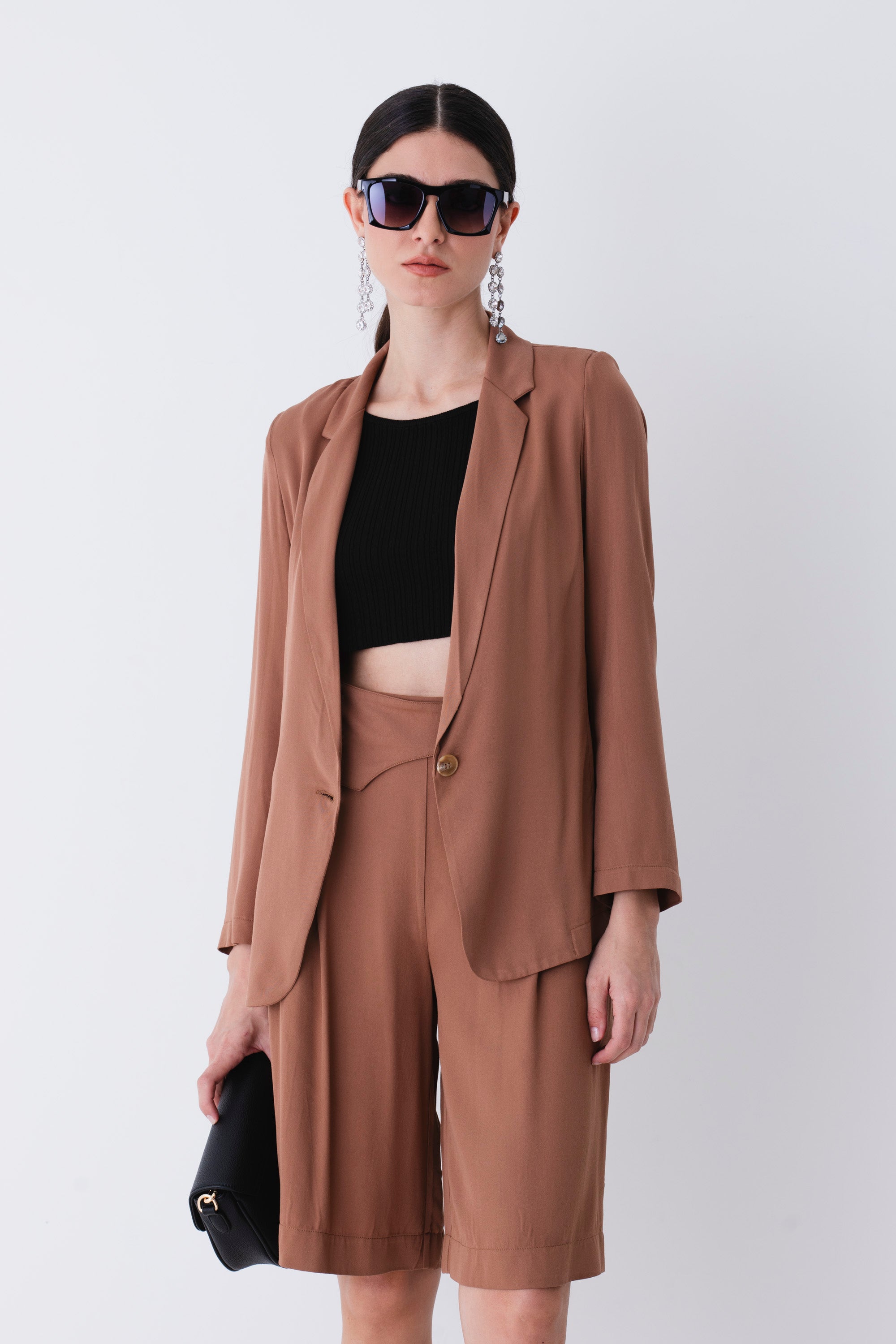 Blazer ad un petto in viscosa - PE25