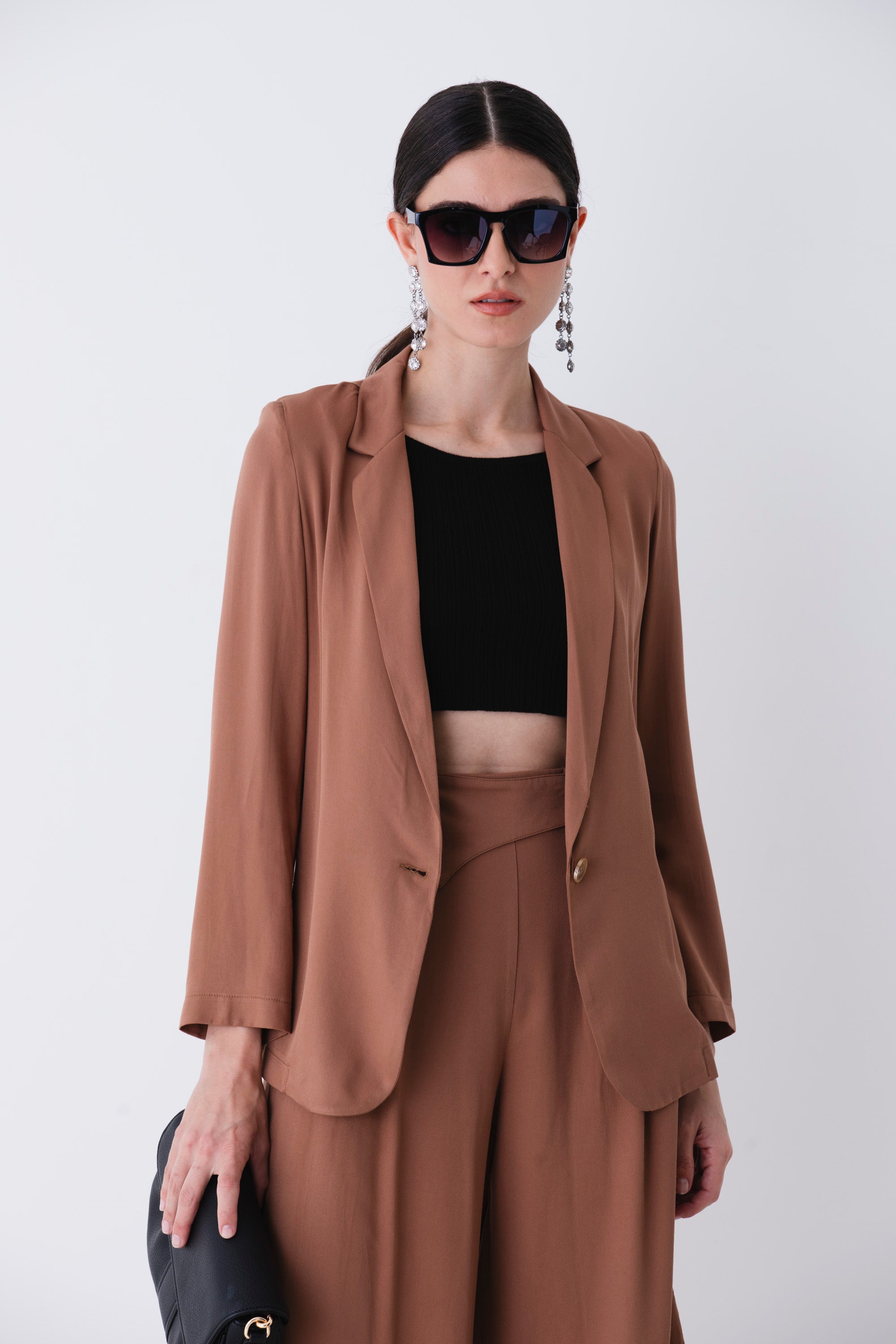Blazer ad un petto in viscosa - PE25