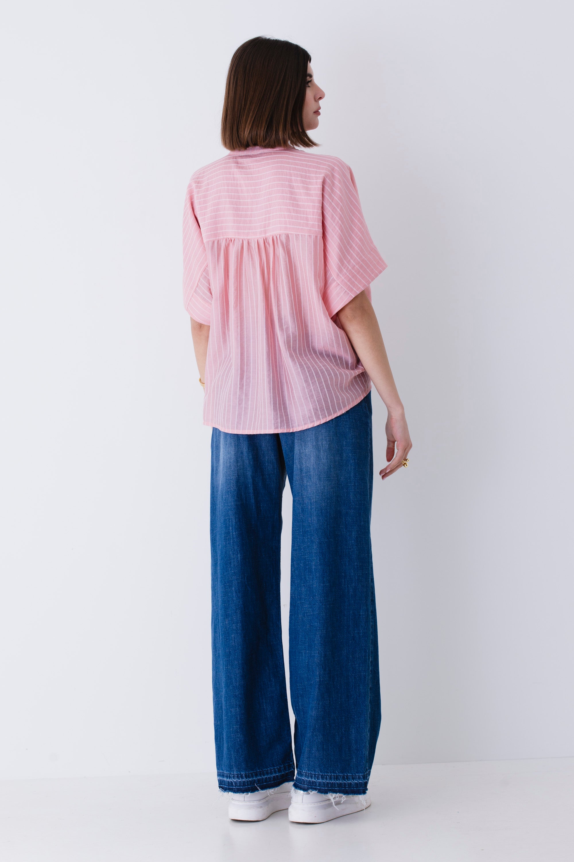 Blusa over bacchettata in lyocell - PE25
