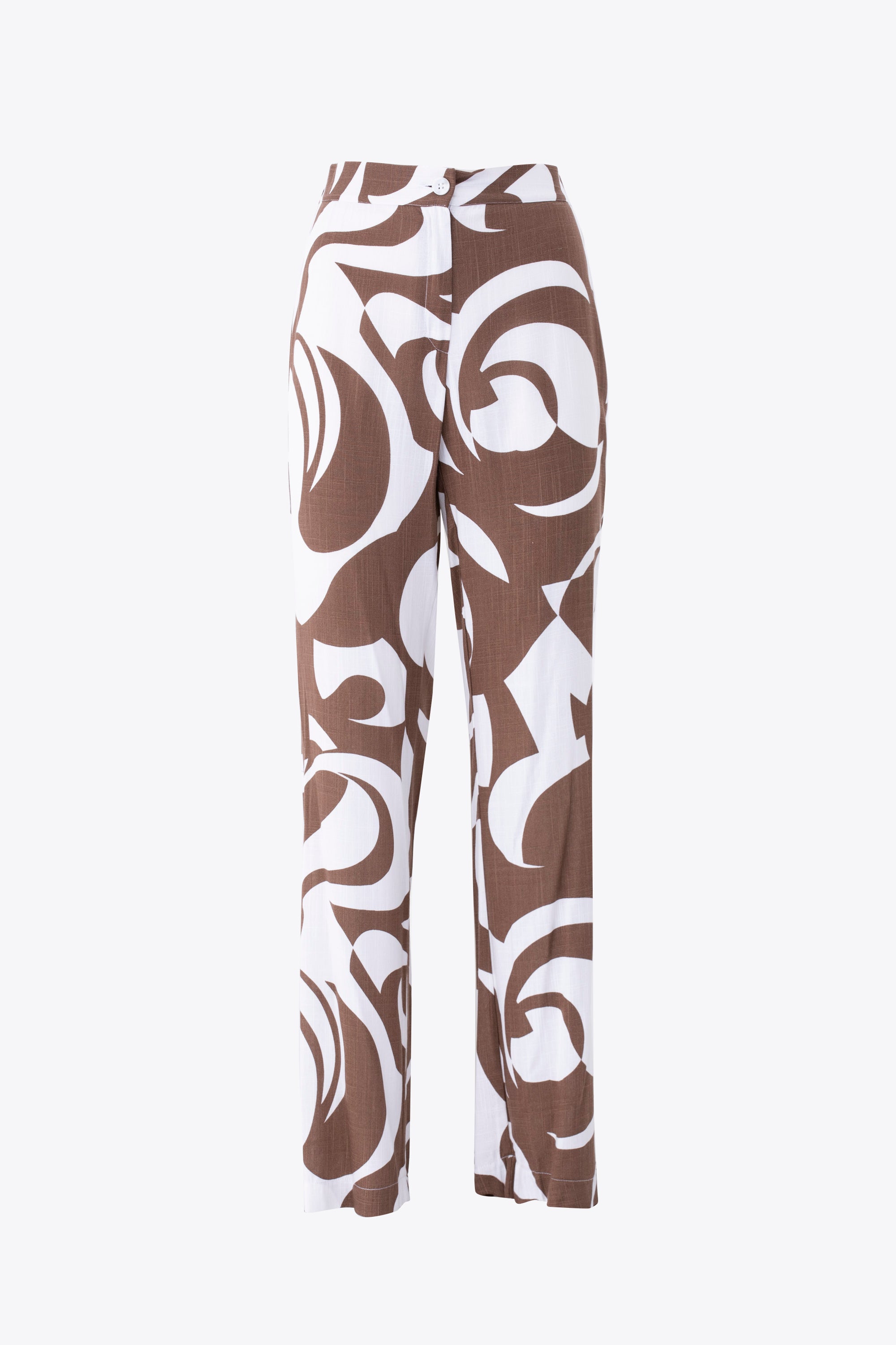 Pantalone palazzo in viscosa fantasia astratta - PE25