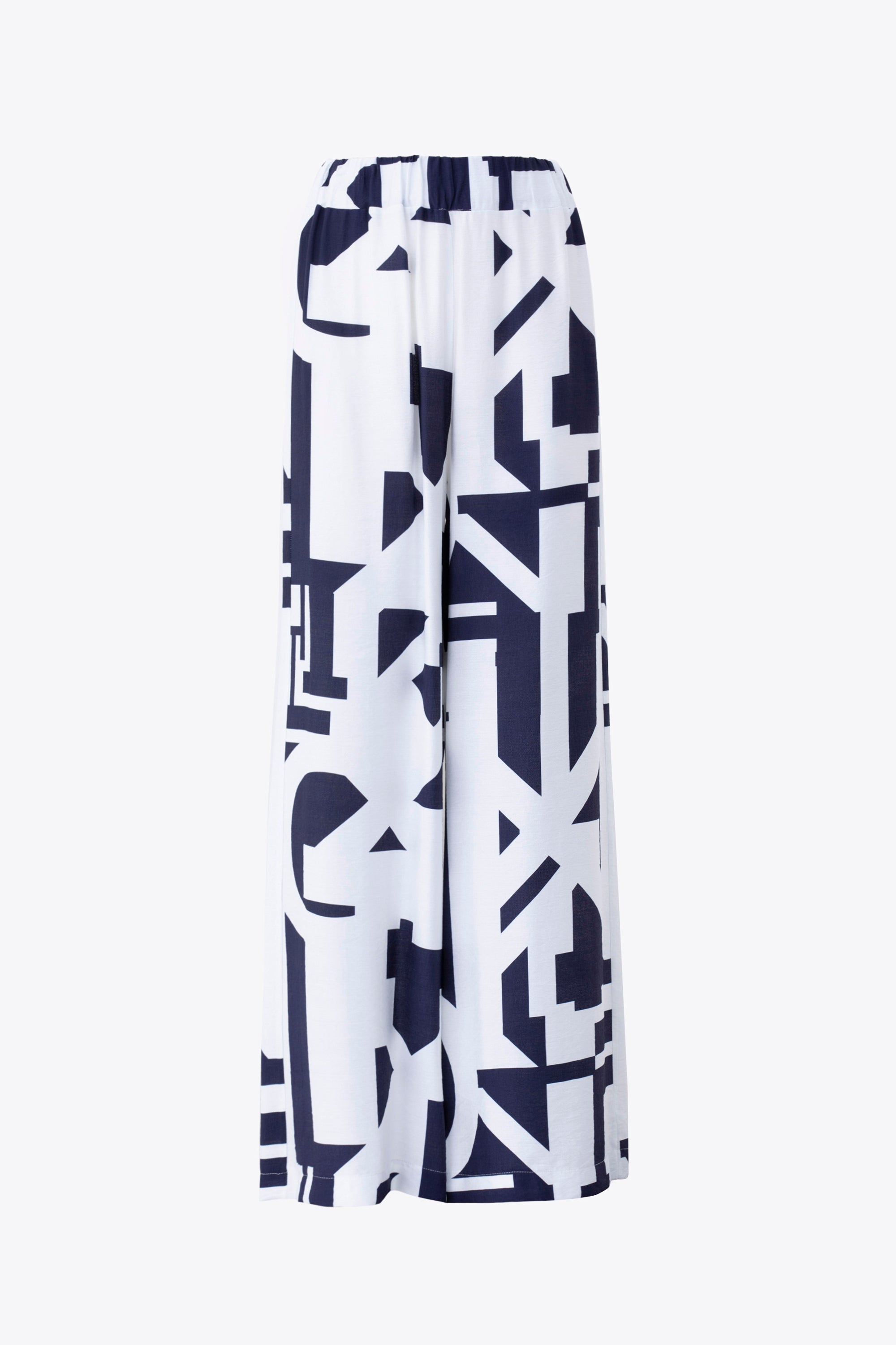 Pantalone palazzo in rayon fantasia geometrica - PE25