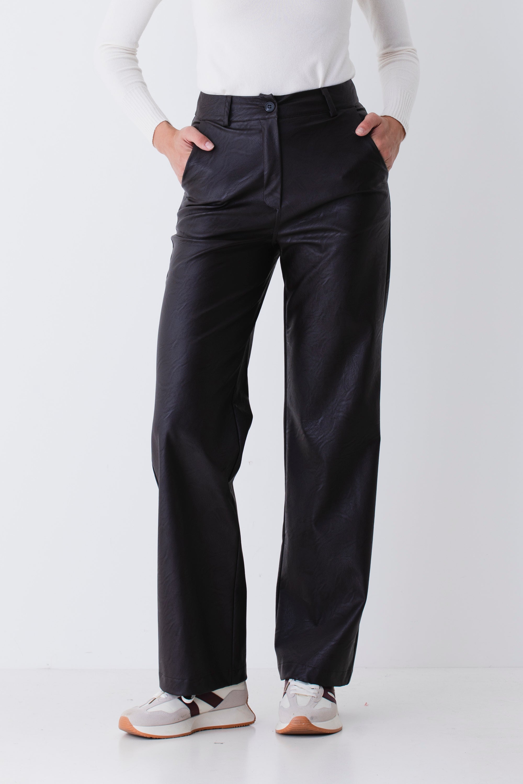 Pantalone palazzo in similpelle - FW26