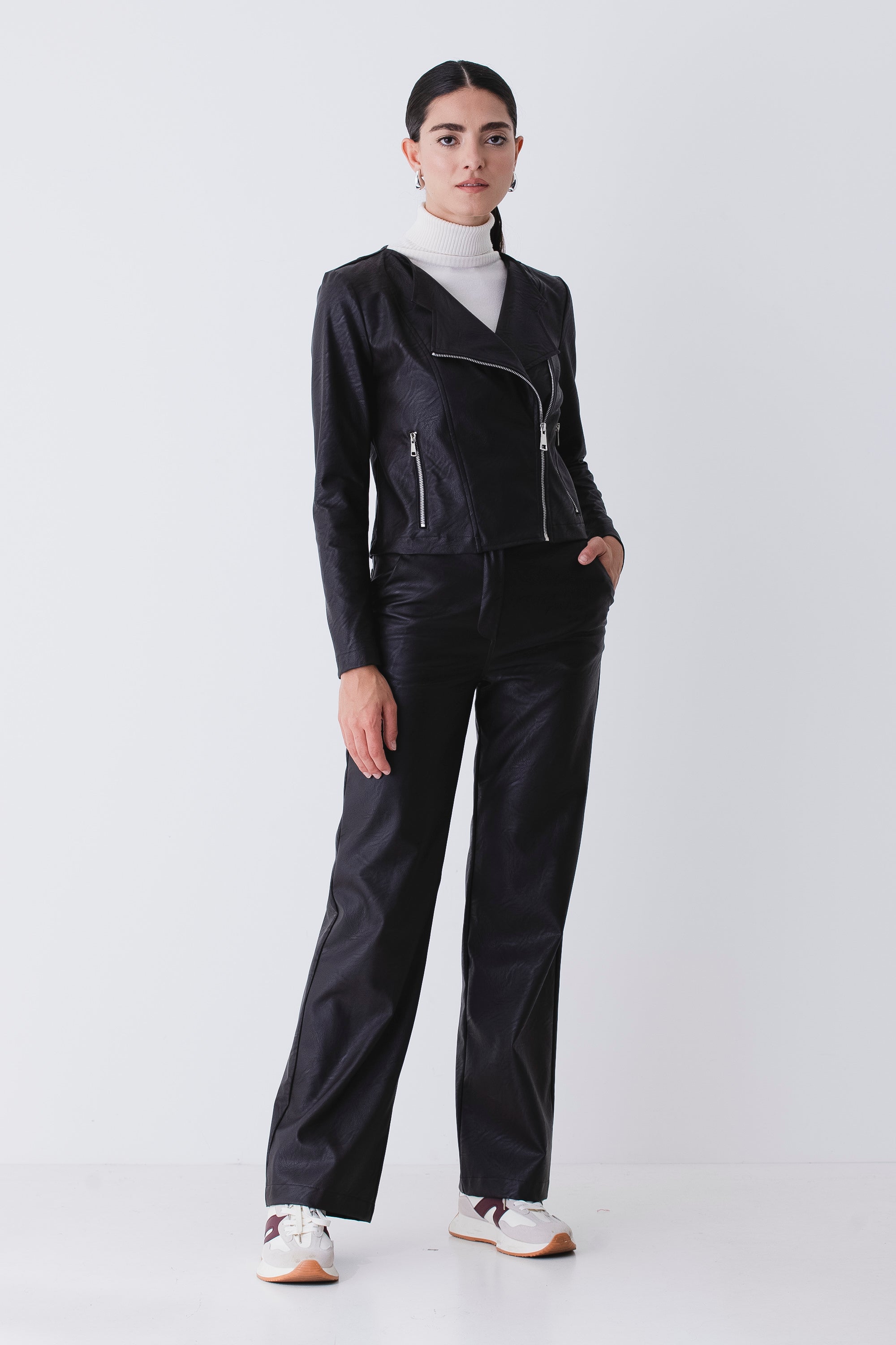 Giacca chiodo in similpelle - FW26