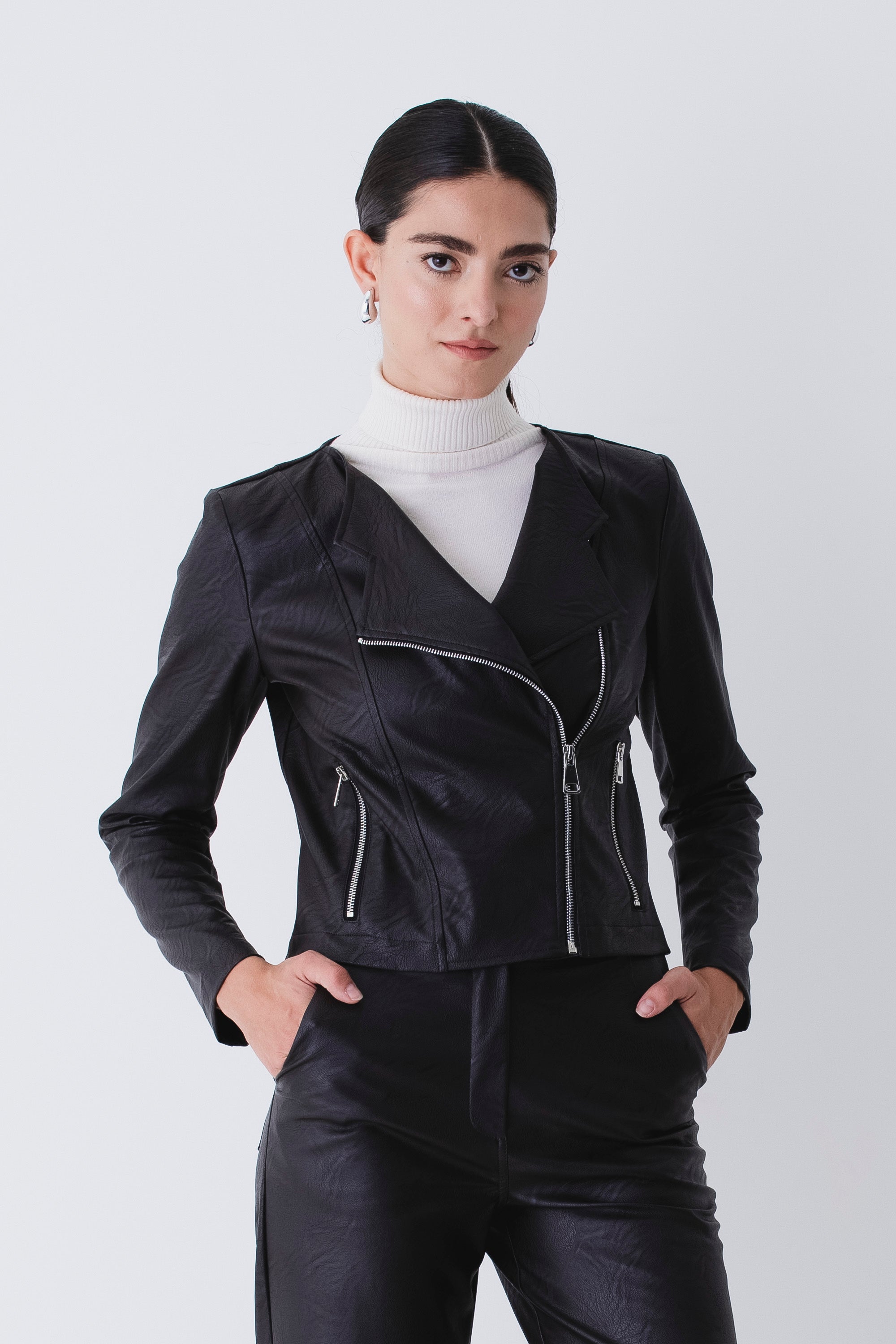 Giacca chiodo in similpelle - FW26
