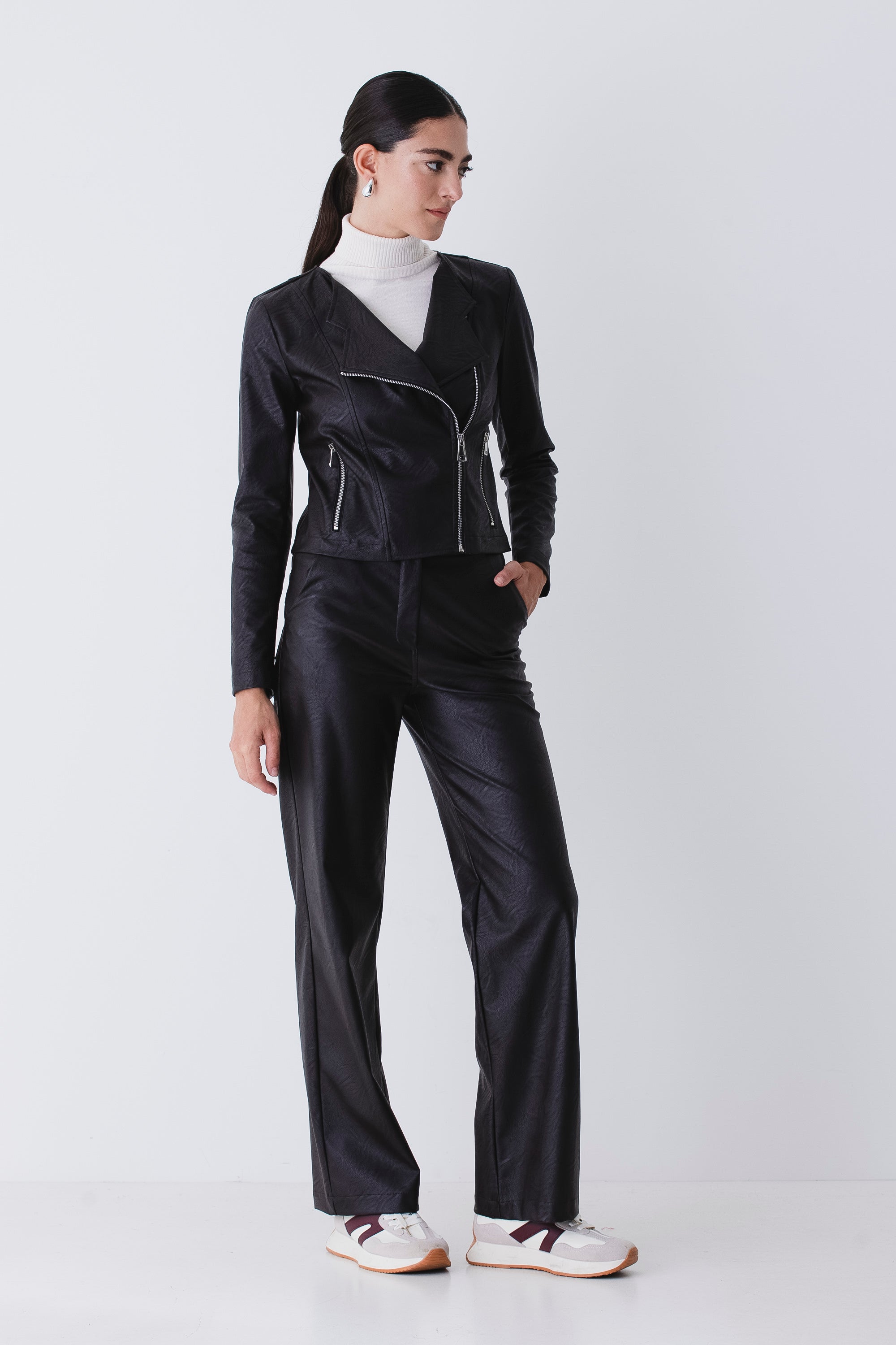 Giacca chiodo in similpelle - FW26