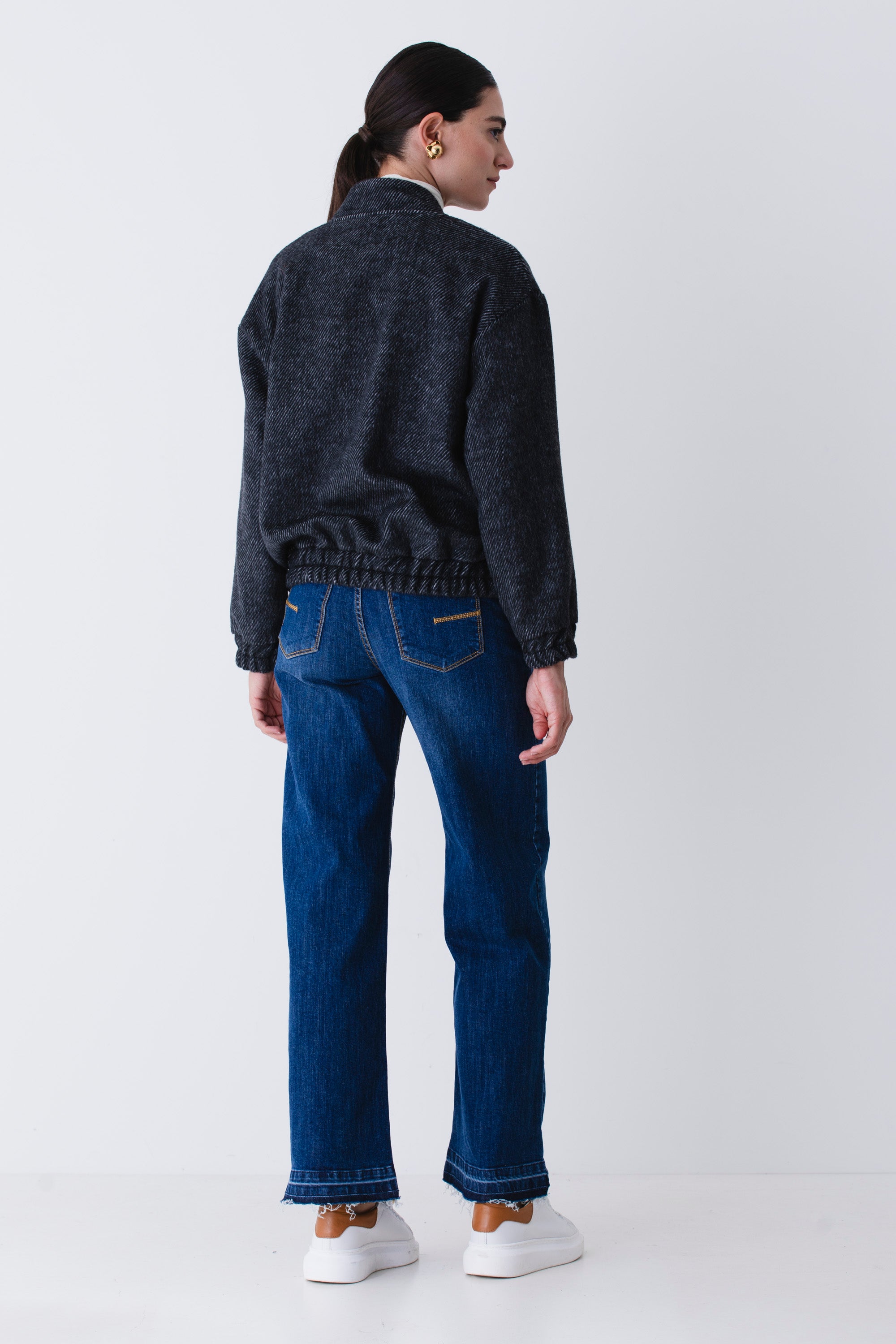 Bomber spinato in misto lana - FW26