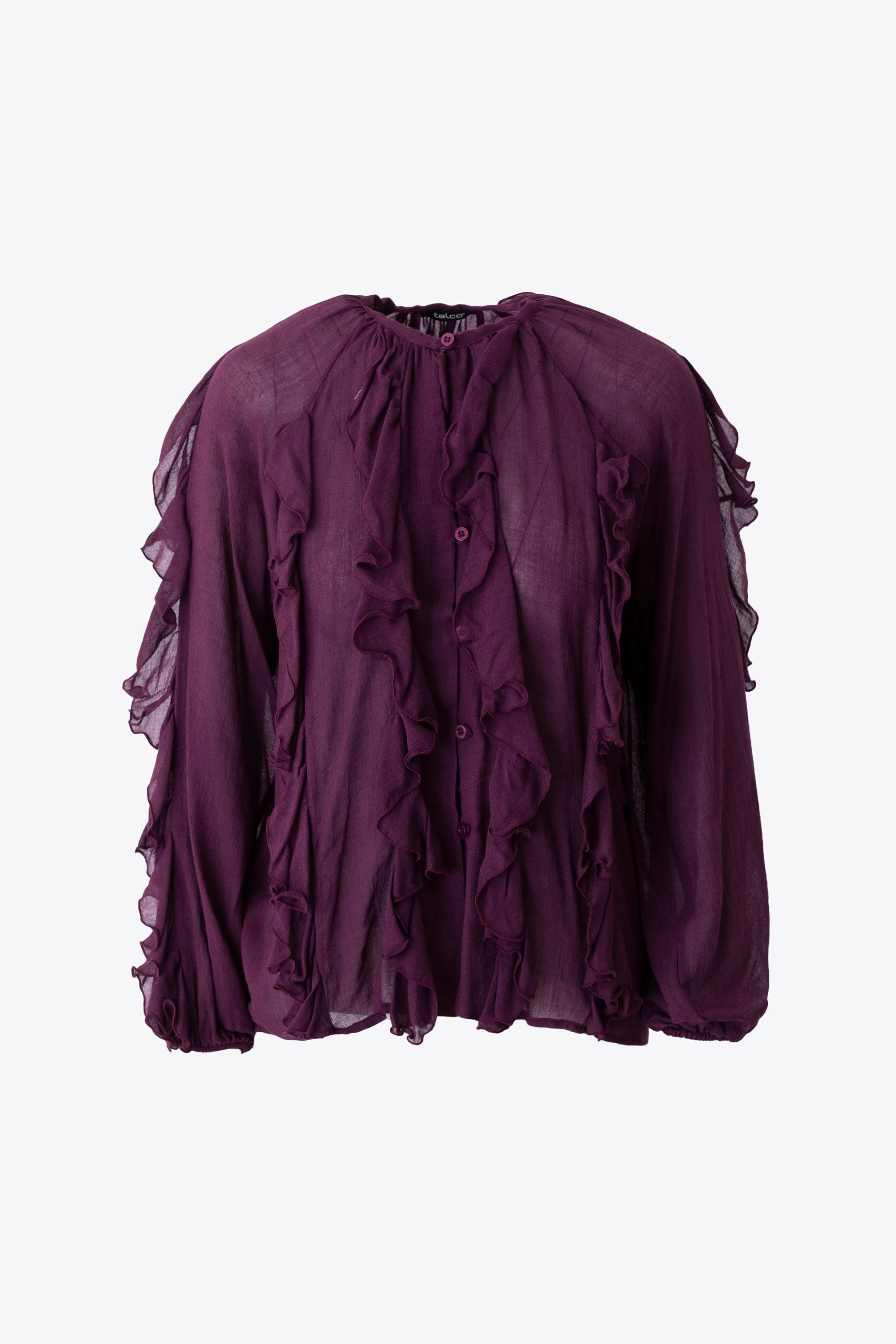 Casacca con rouches in garza di lana - FW26