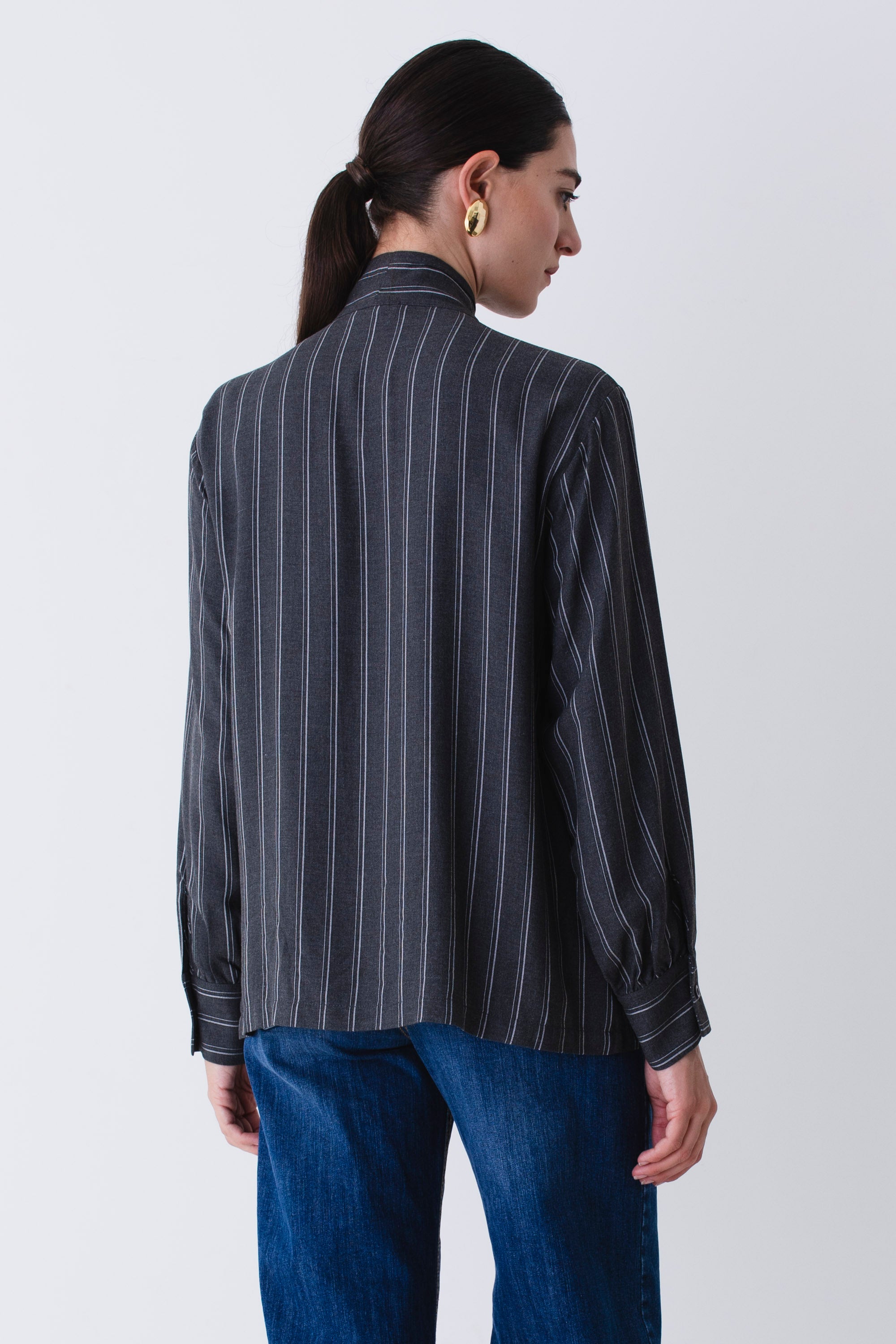 Camicia gessata in viscosa - FW26