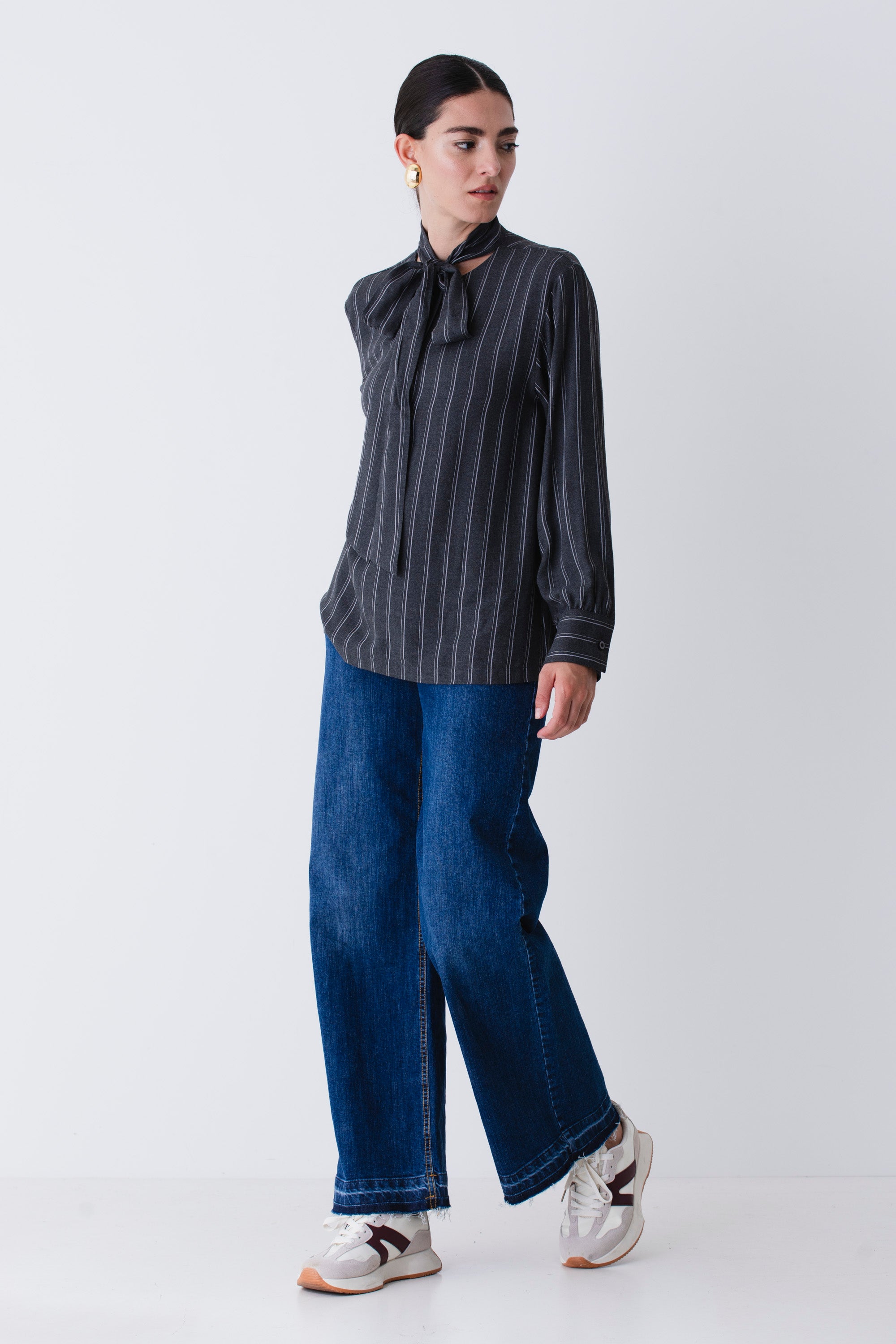 Camicia gessata in viscosa - FW26