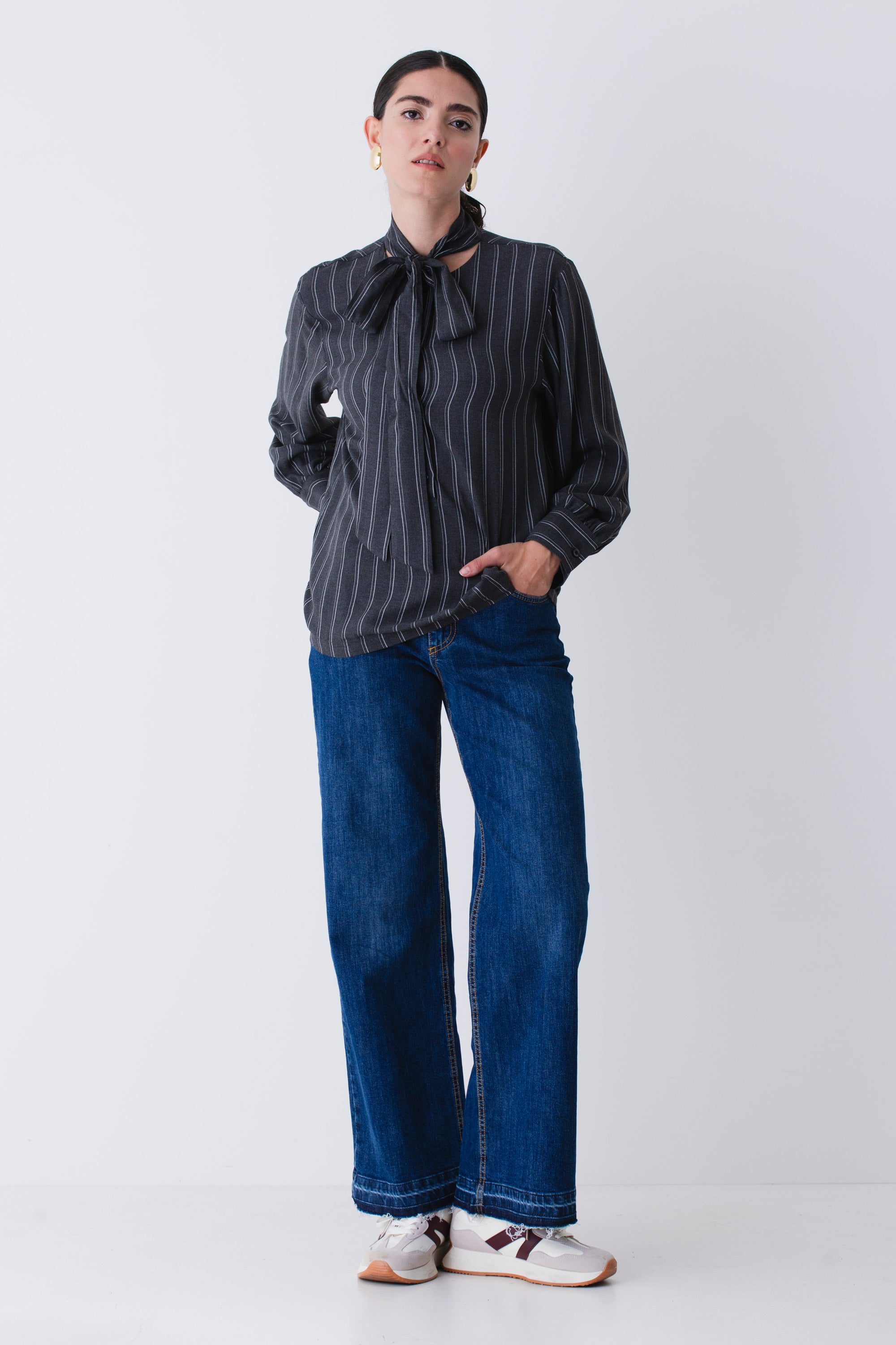 Camicia gessata in viscosa - FW26
