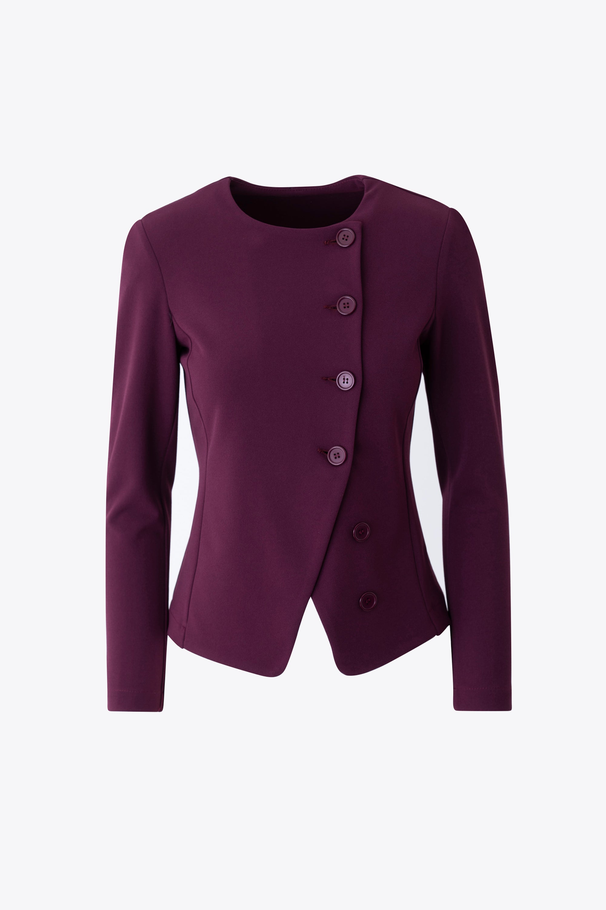 Giacca con bottoni obliqui in scuba crepe - FW26