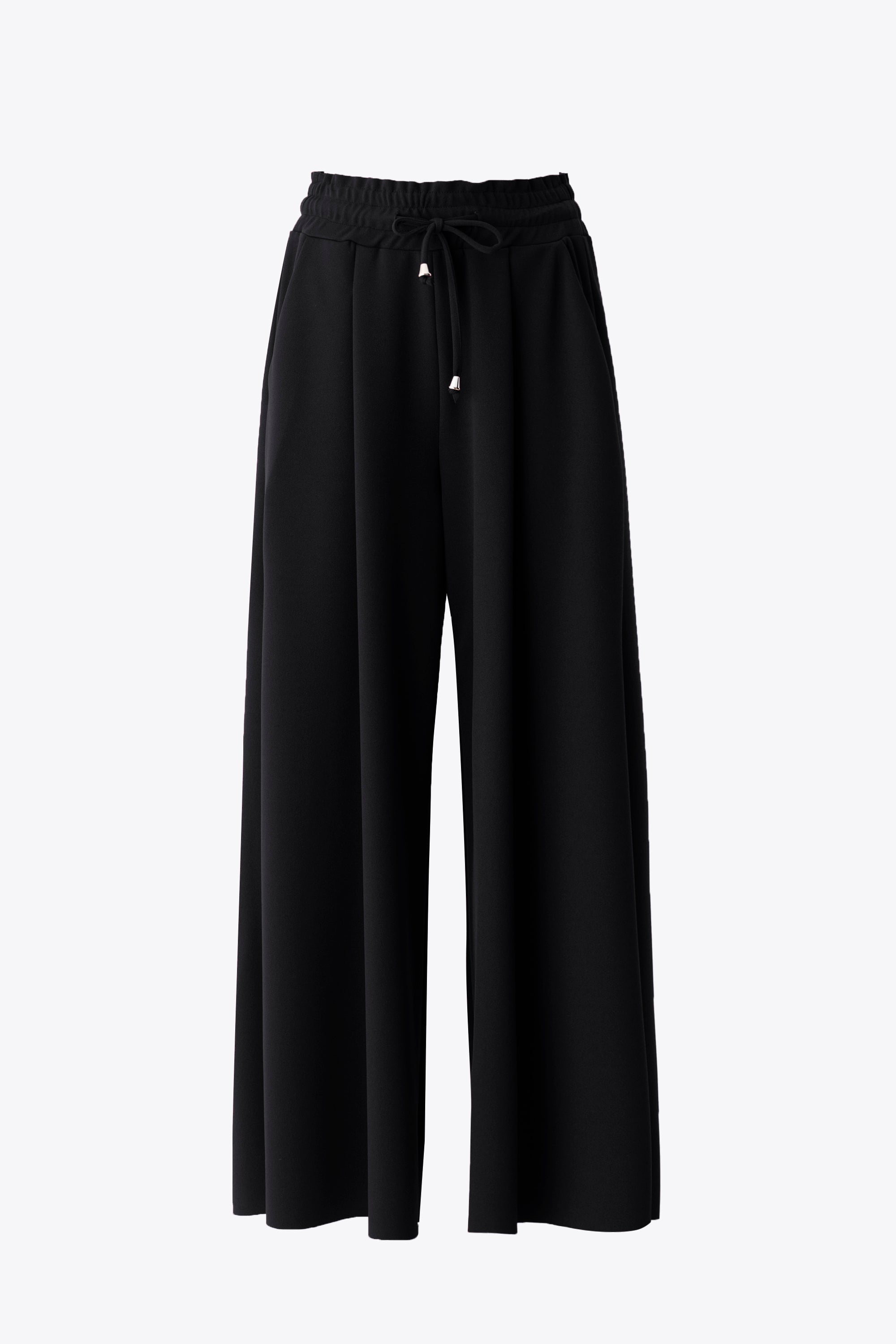 Pantalone palazzo con elastico in scuba crepe - FW26