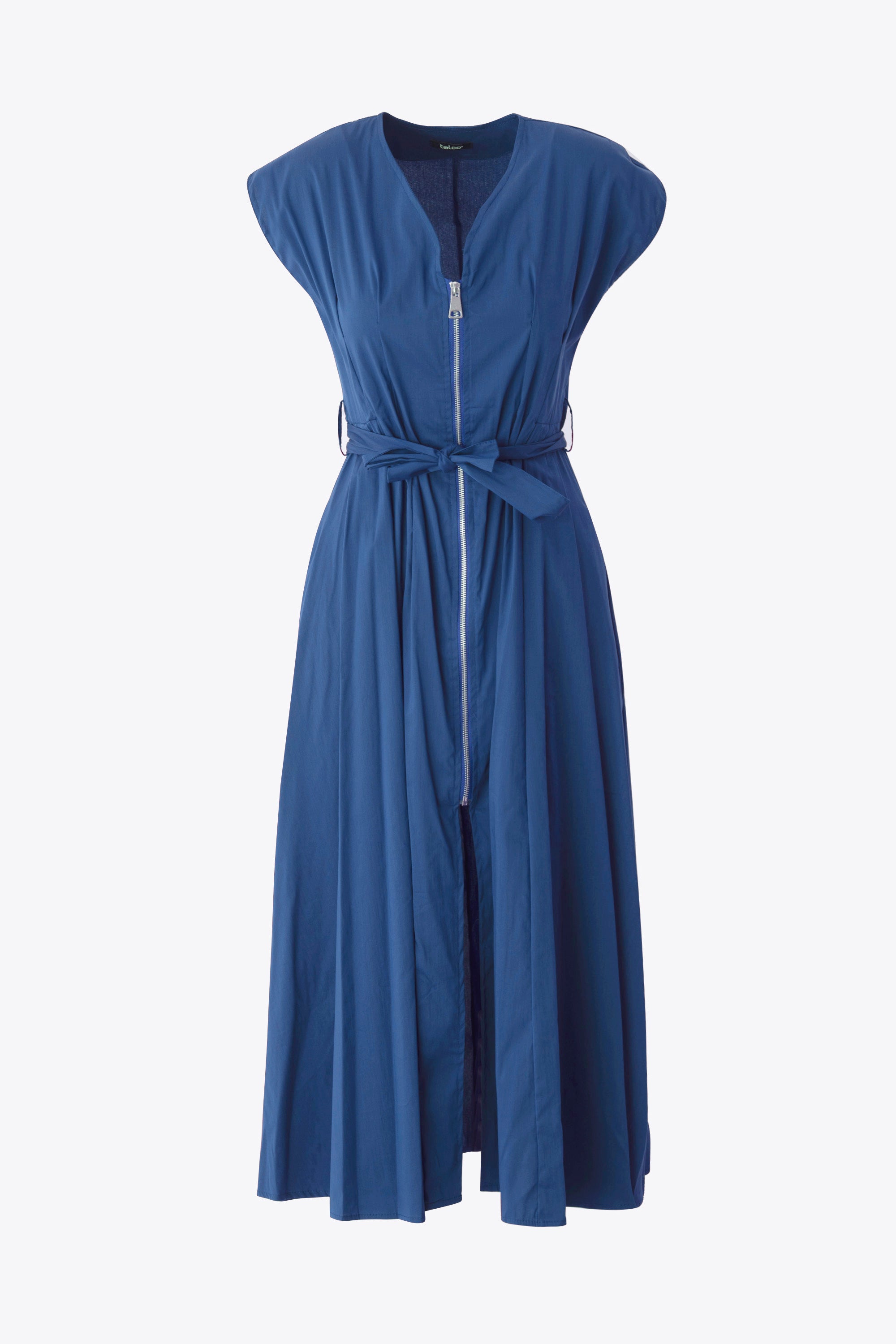 Abito midi con cerniera in cotone elasticizzato - PE25