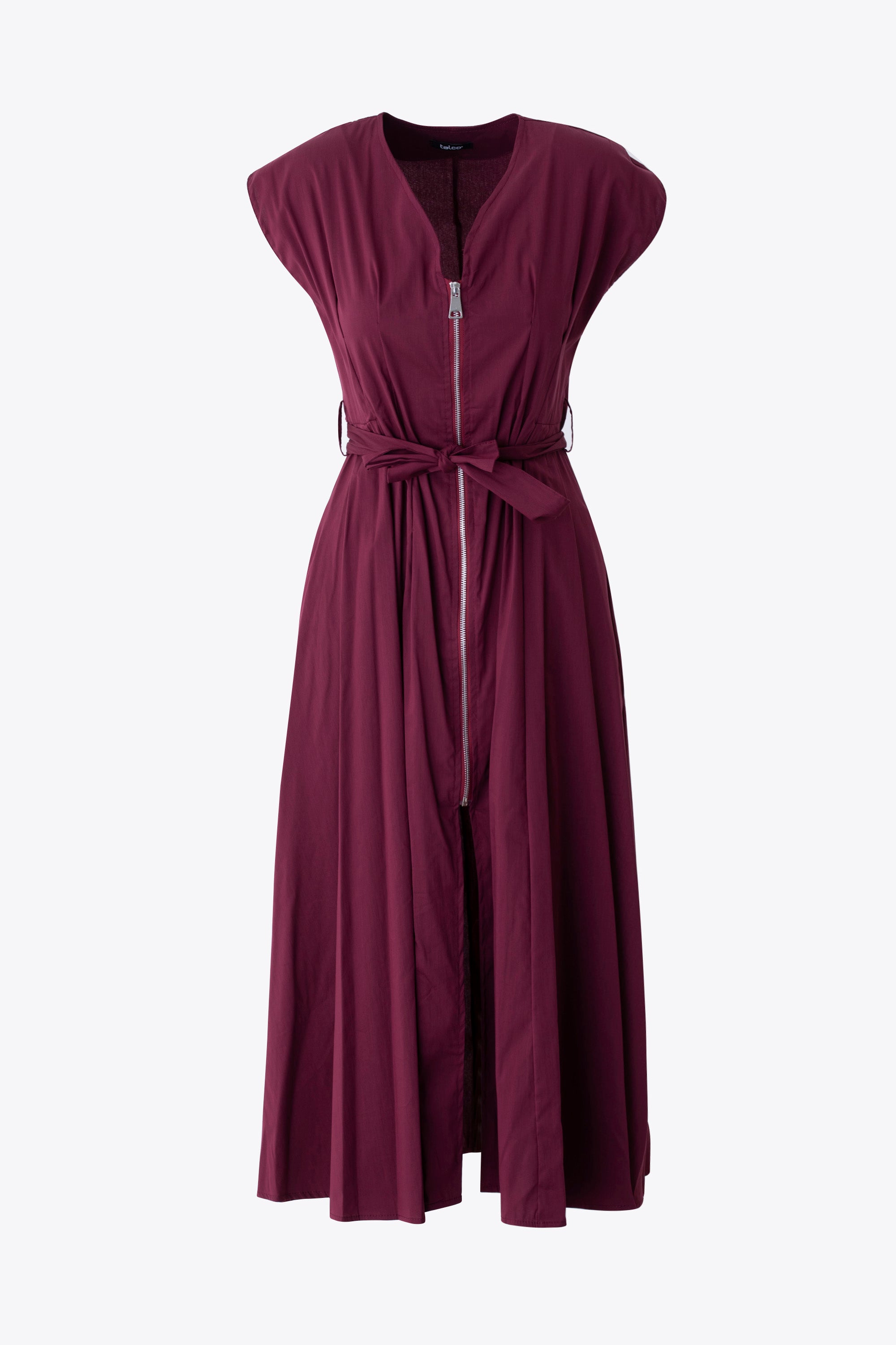 Abito midi con cerniera in cotone elasticizzato - PE25