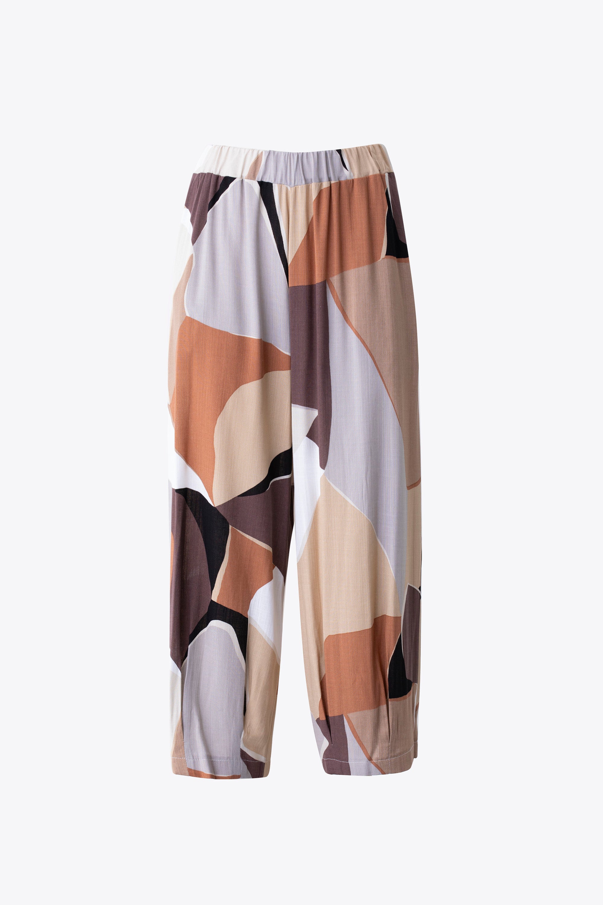 Pantalone gaucho in viscosa fantasia astratta - PE25