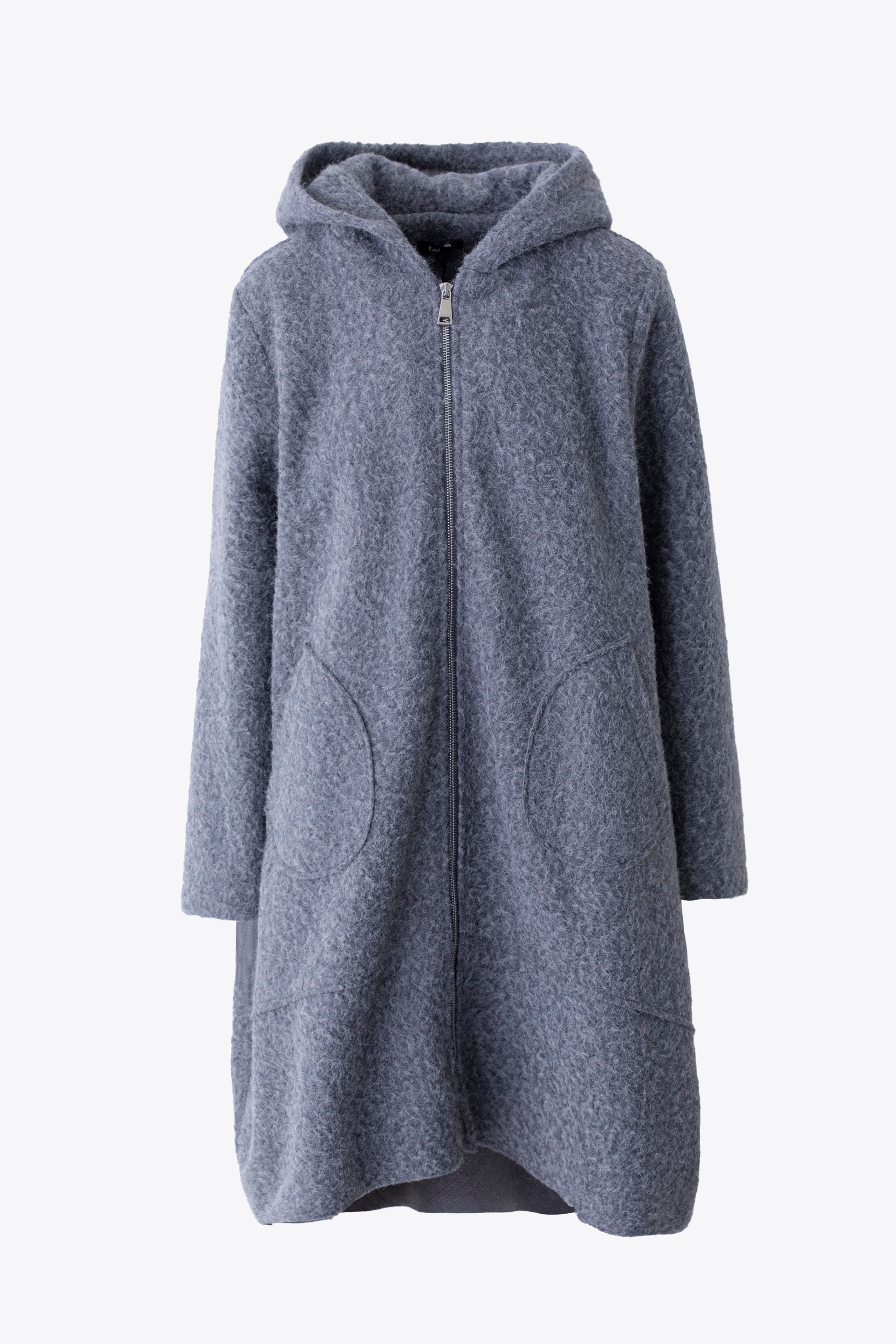 Cappotto a uovo in tessuto effetto lana cotta - FW26