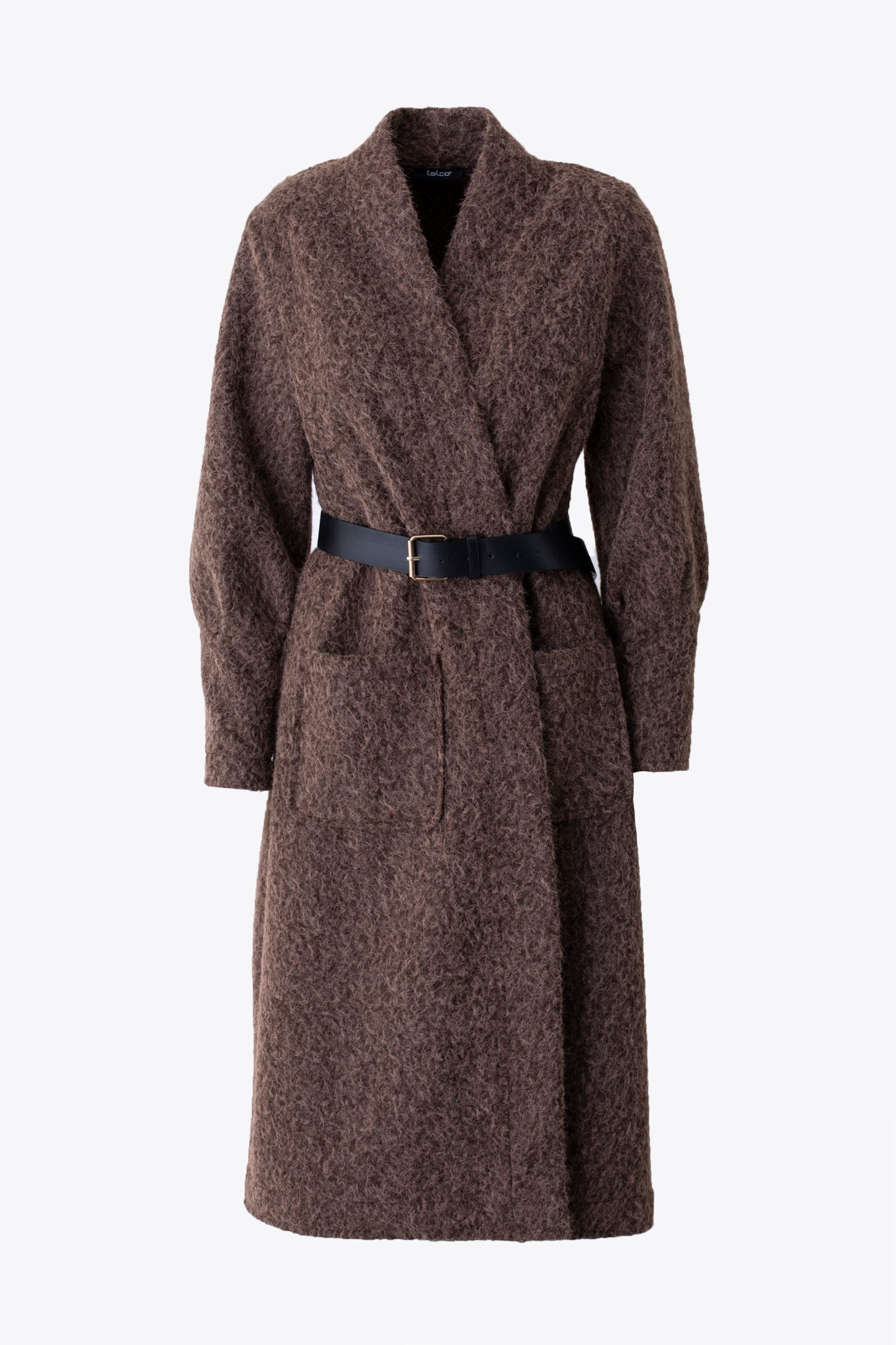 Cappotto lungo in tessuto effetto lana cotta - FW26