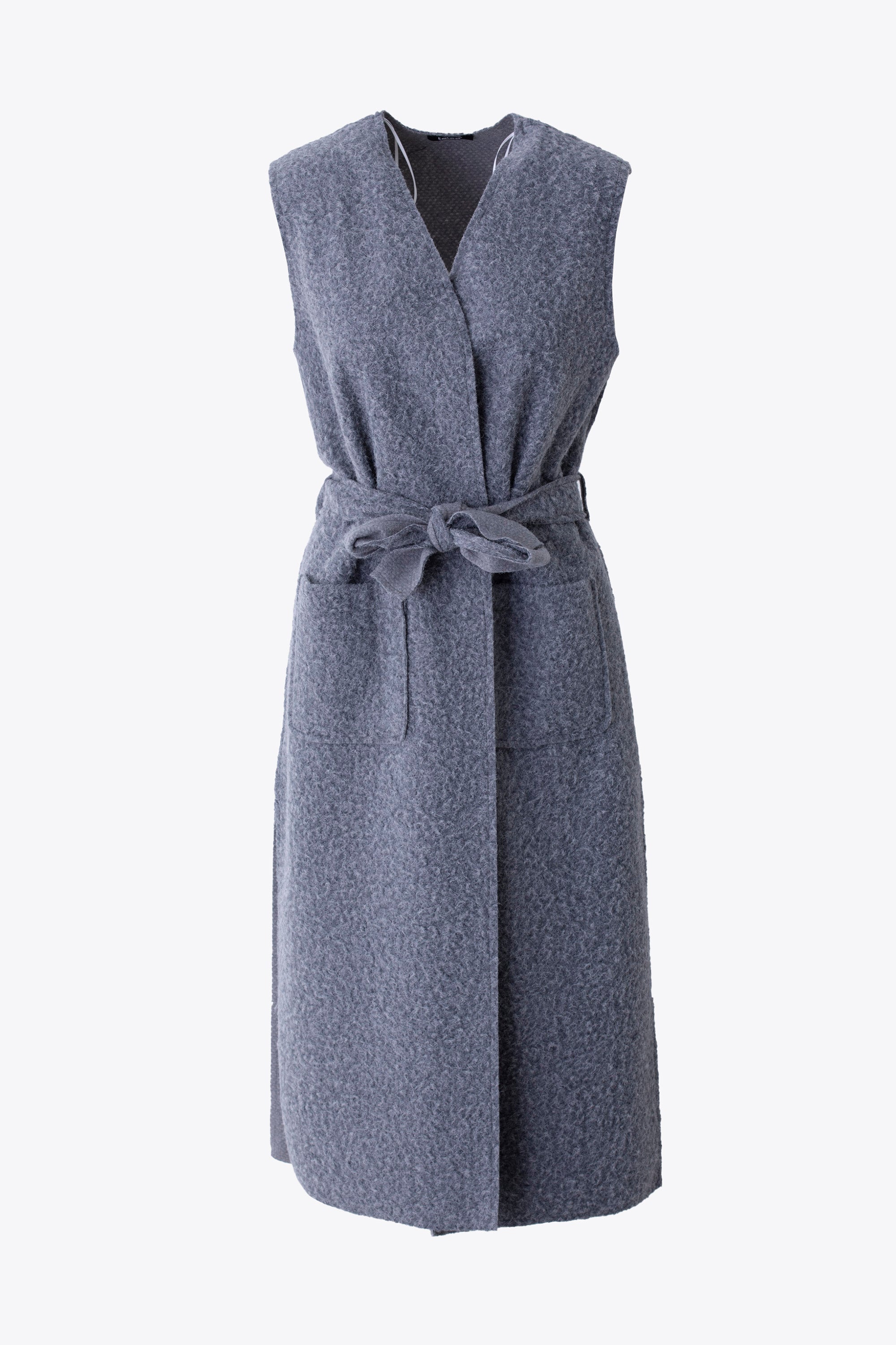 Gilet lungo in tessuto effetto lana cotta - FW26