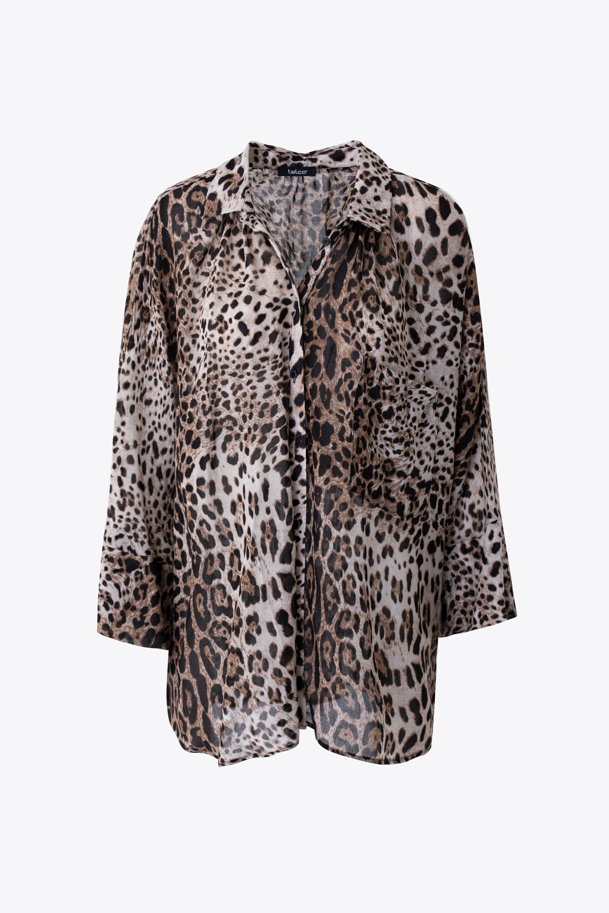 Camicia lunga maculata in garza di lana - FW26