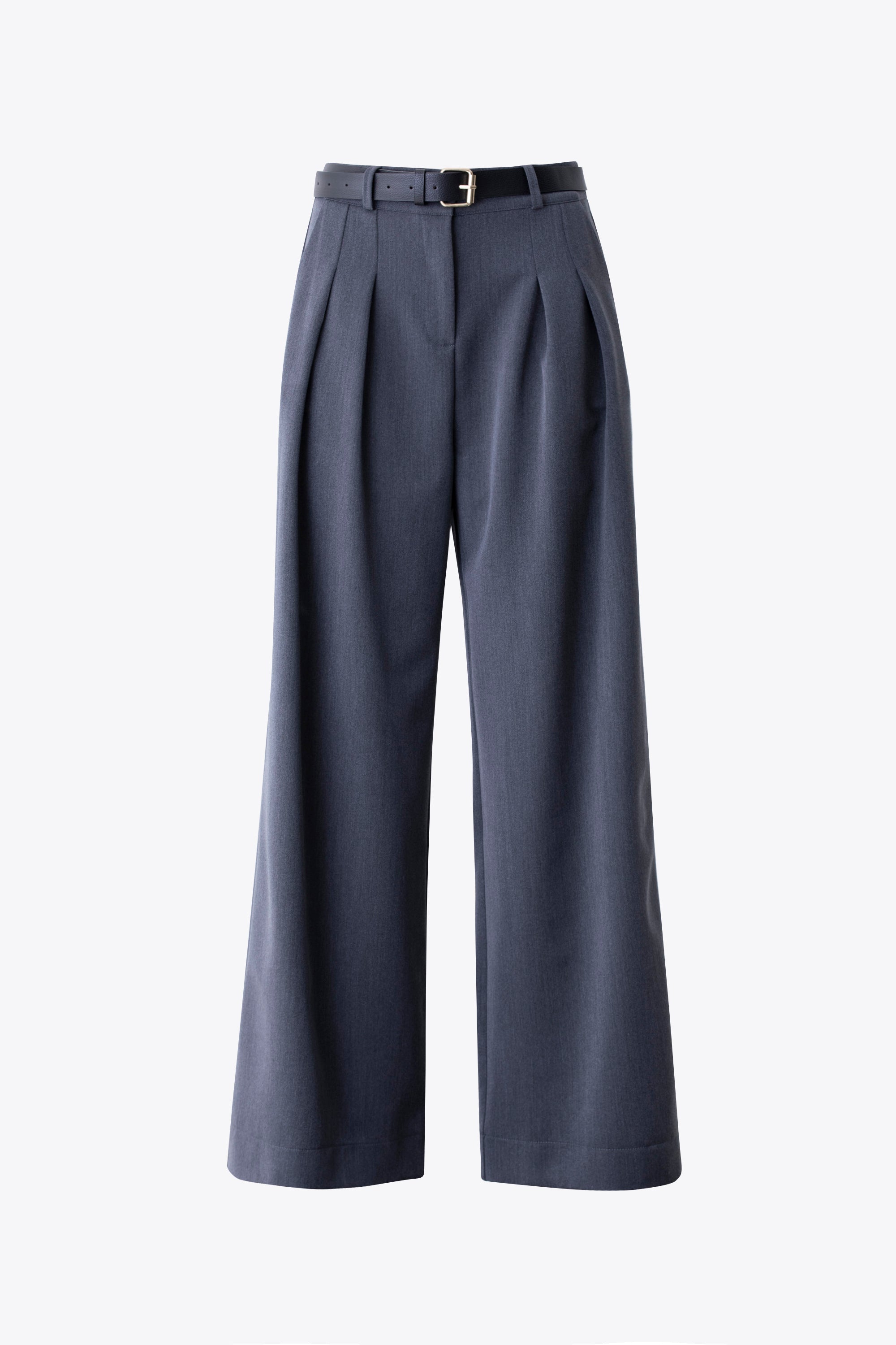 Pantalone palazzo con pinces in mano lana - FW26