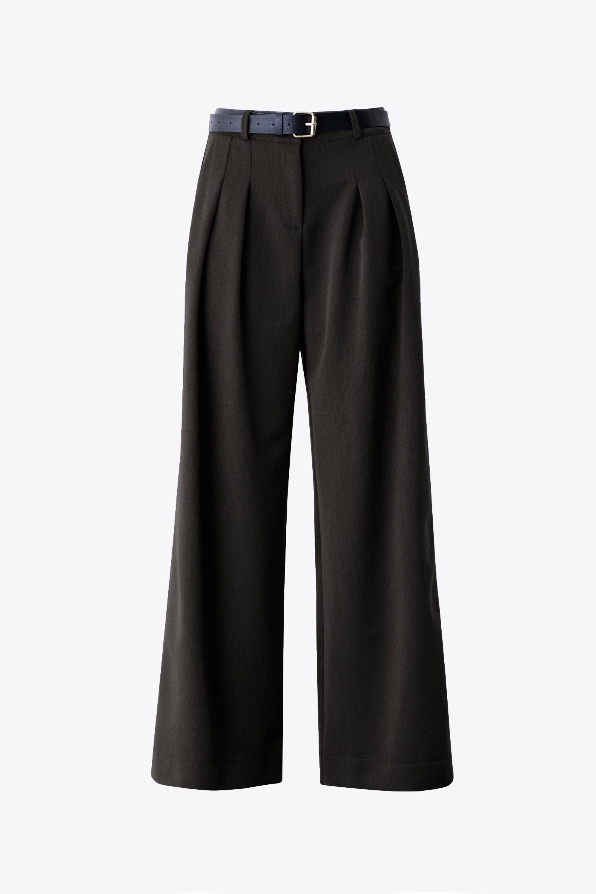 Pantalone palazzo con pinces in mano lana - FW26