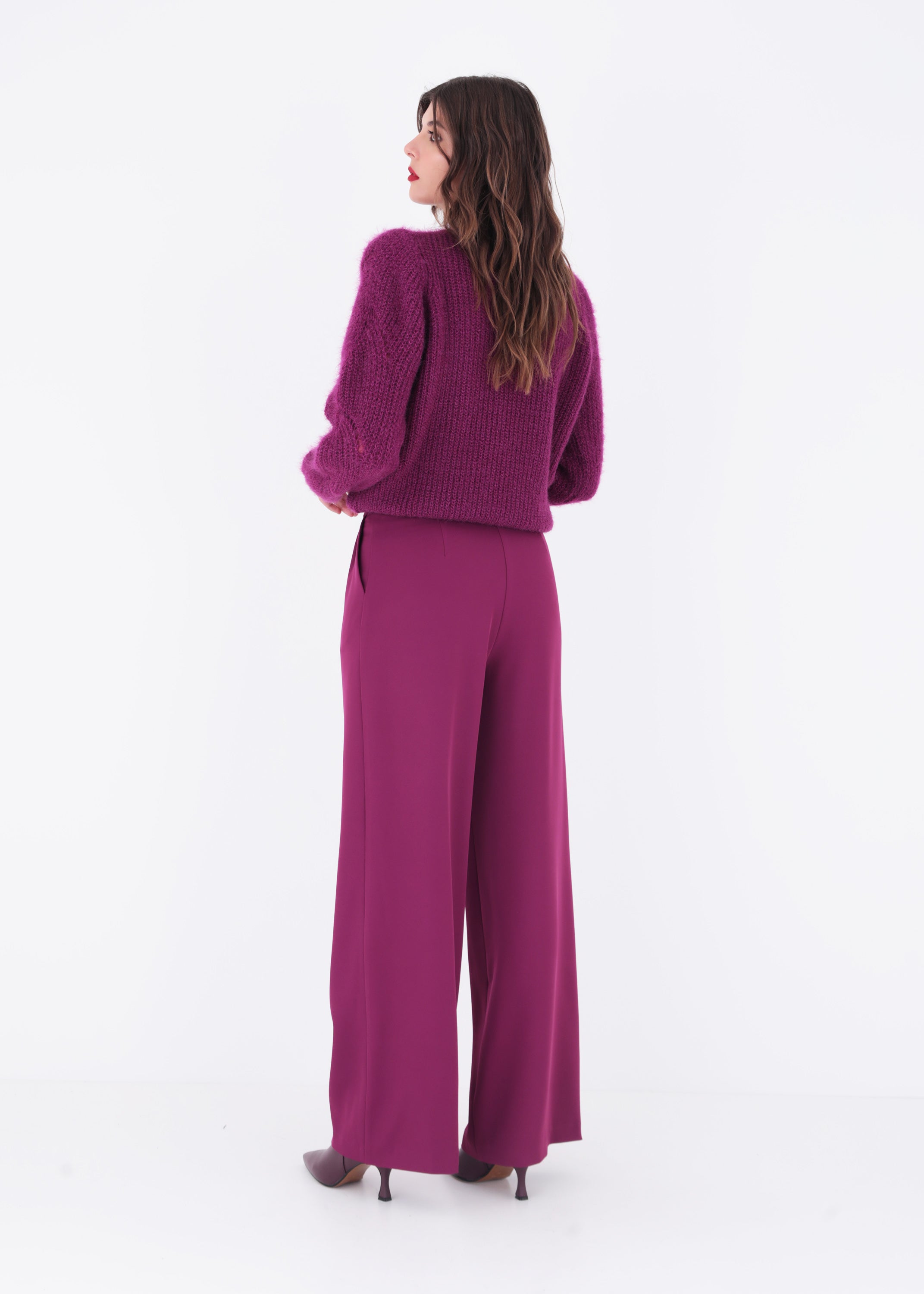 Pantalone palazzo in cady con pinces - FW23