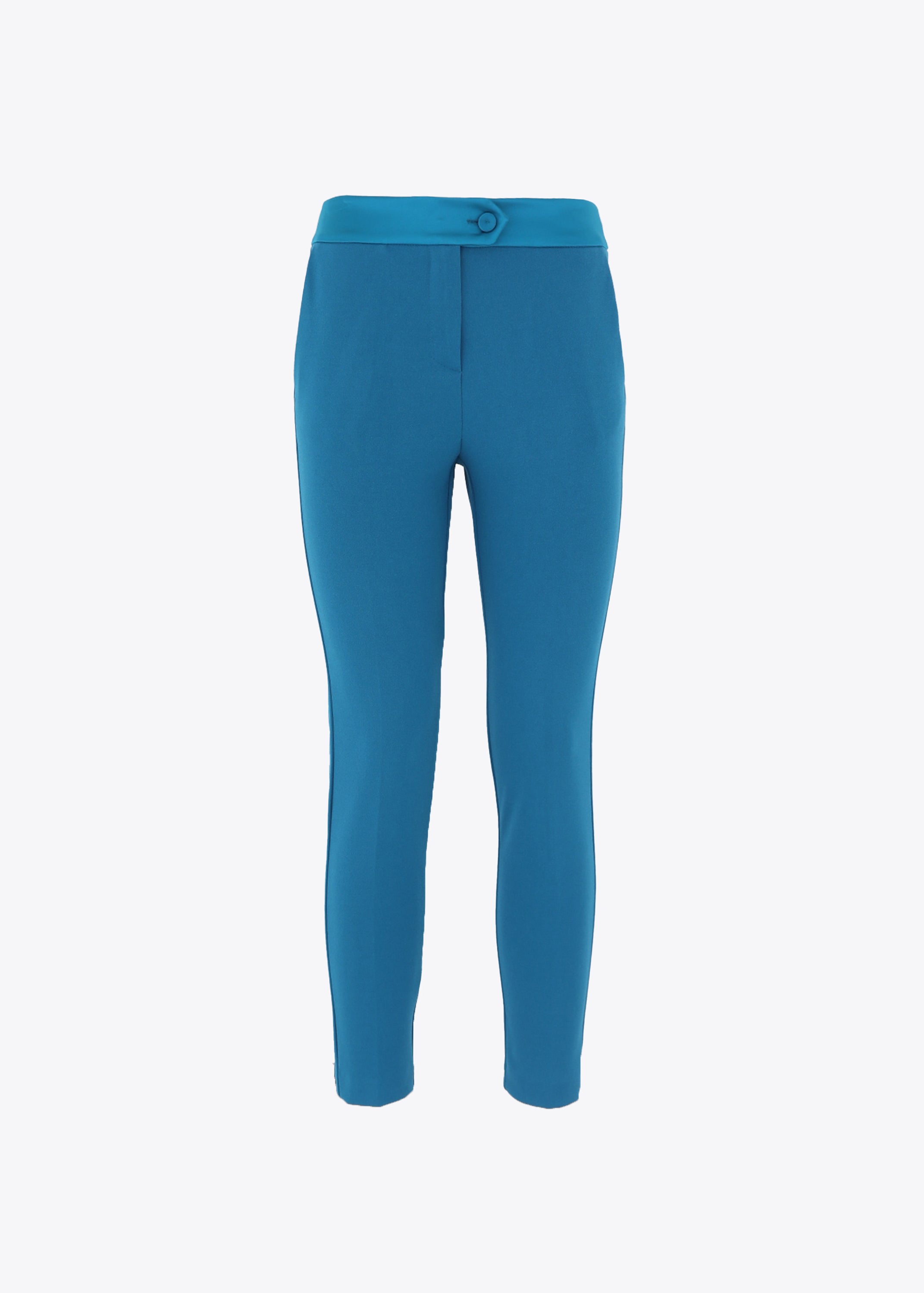 Pantalone dritto in scuba crepe e raso - FW23