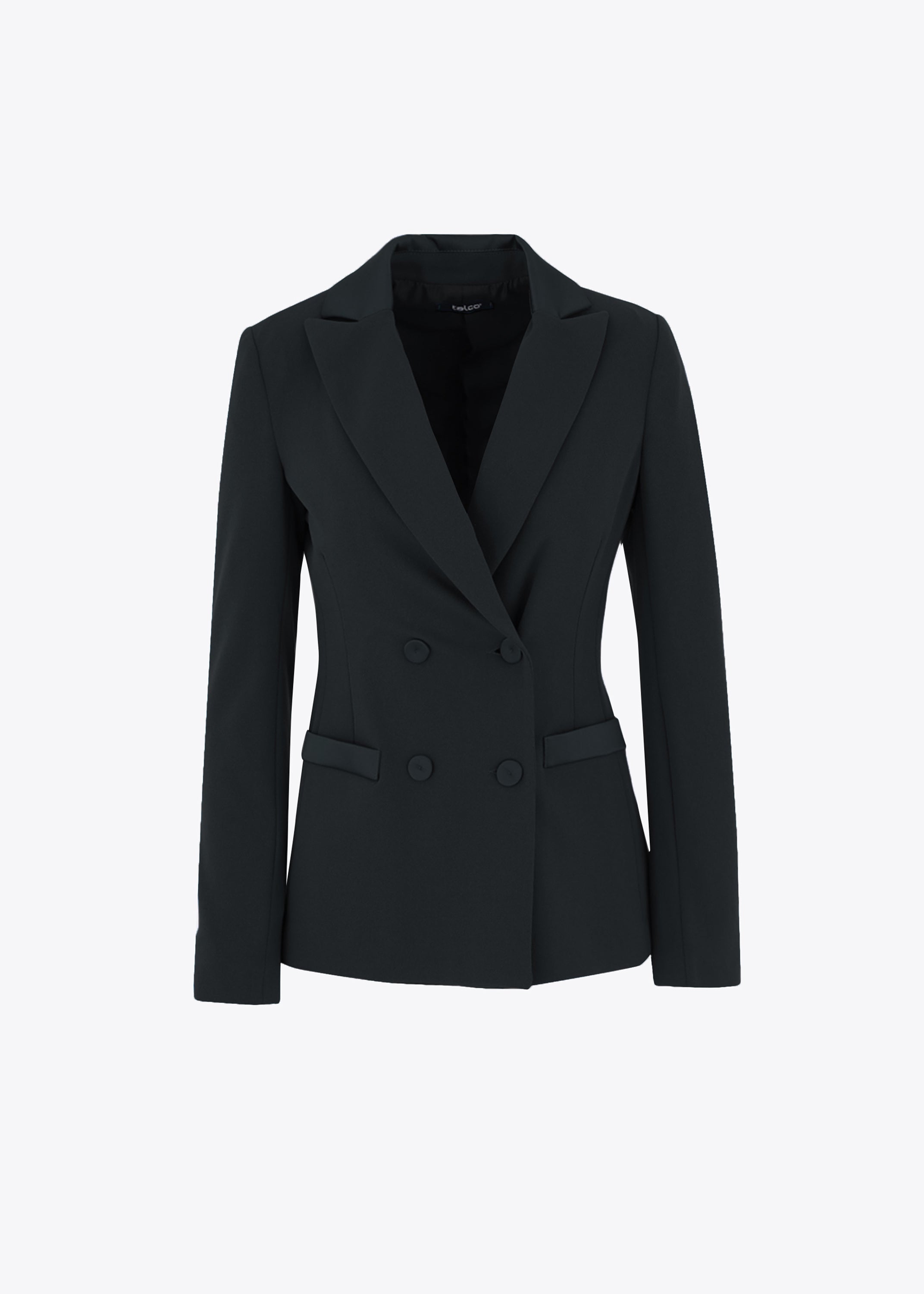 Blazer a doppio petto in scuba crepe e raso - FW23