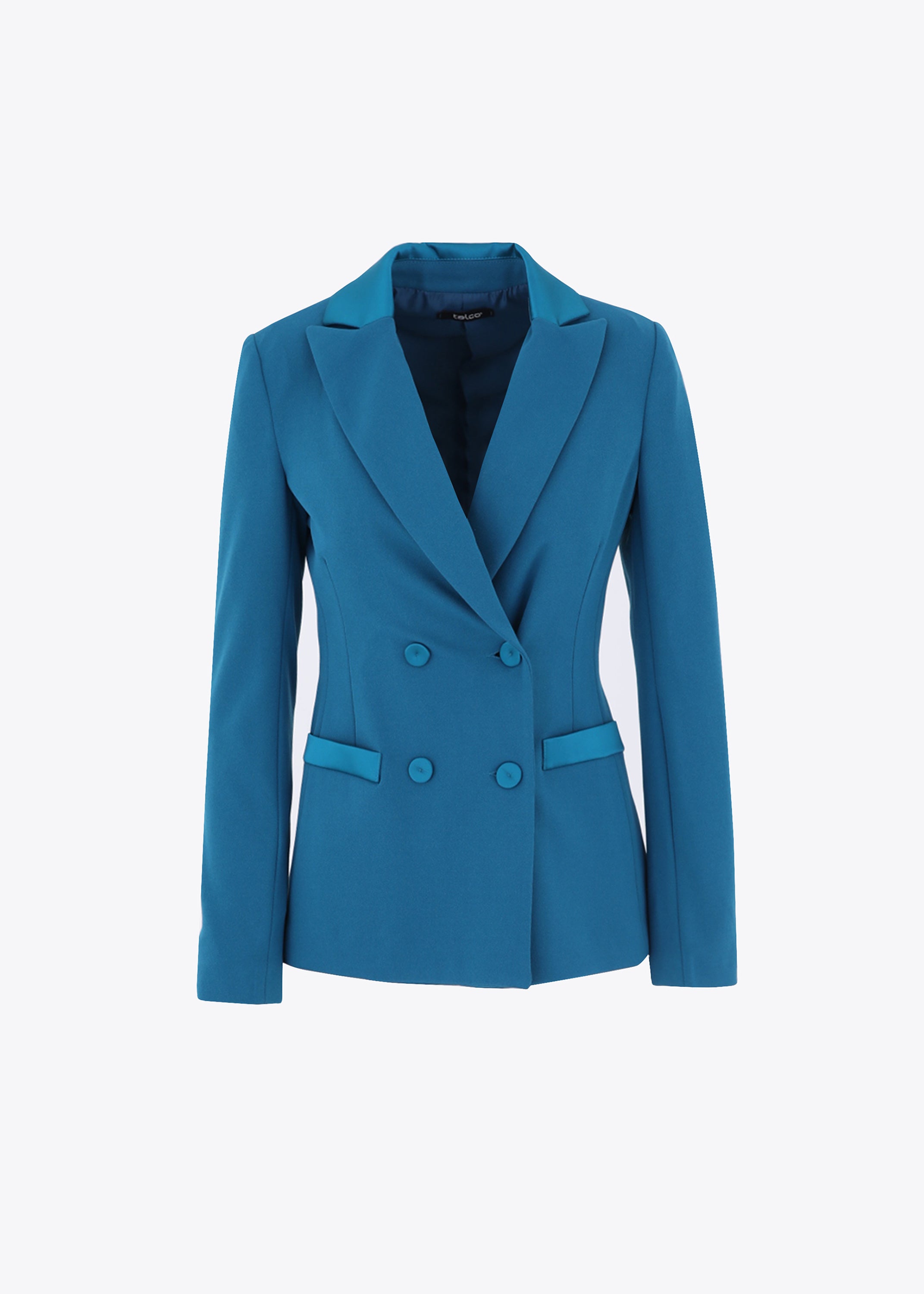 Blazer a doppio petto in scuba crepe e raso - FW23
