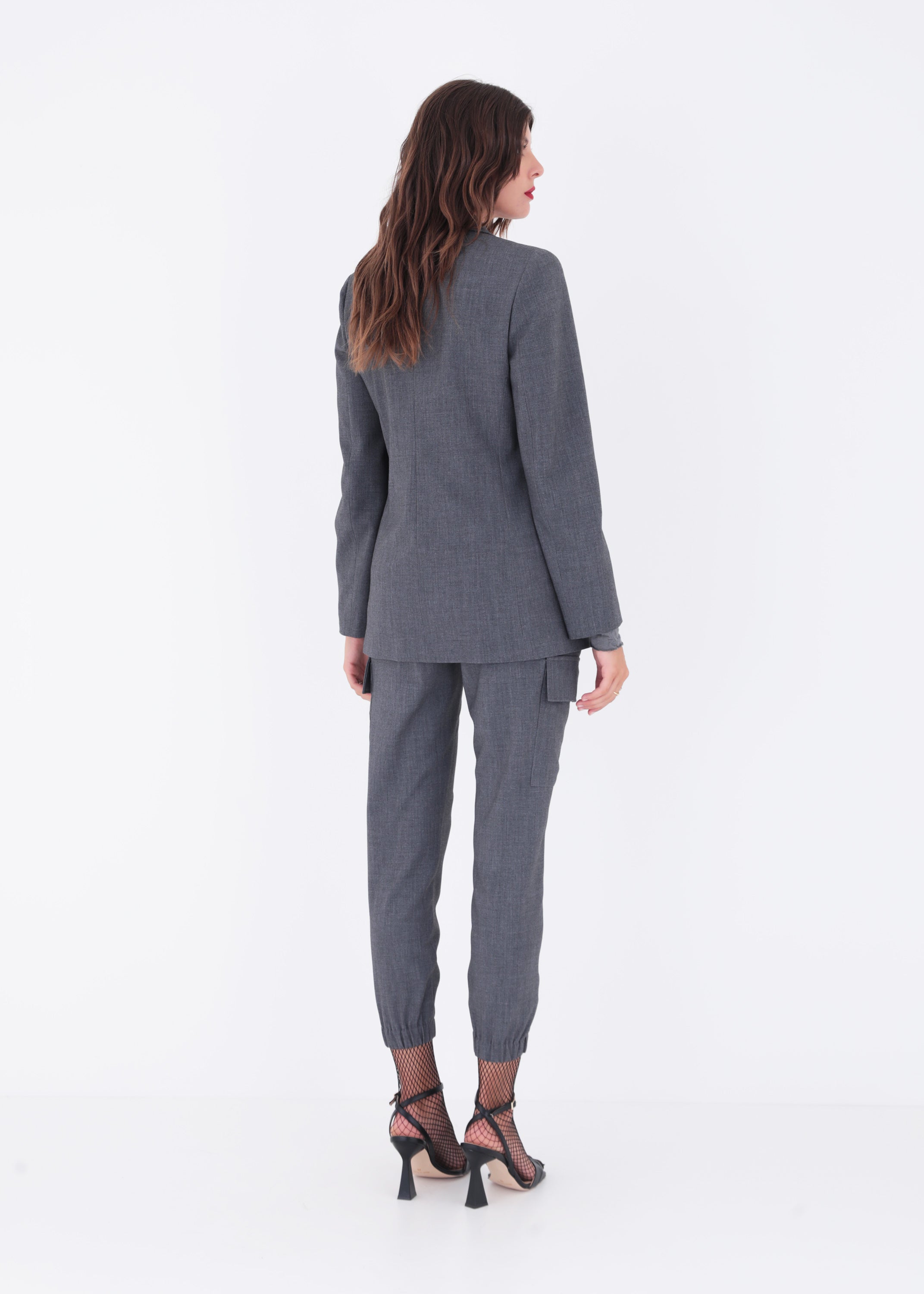 Blazer ad un petto in grisaglia - FW23