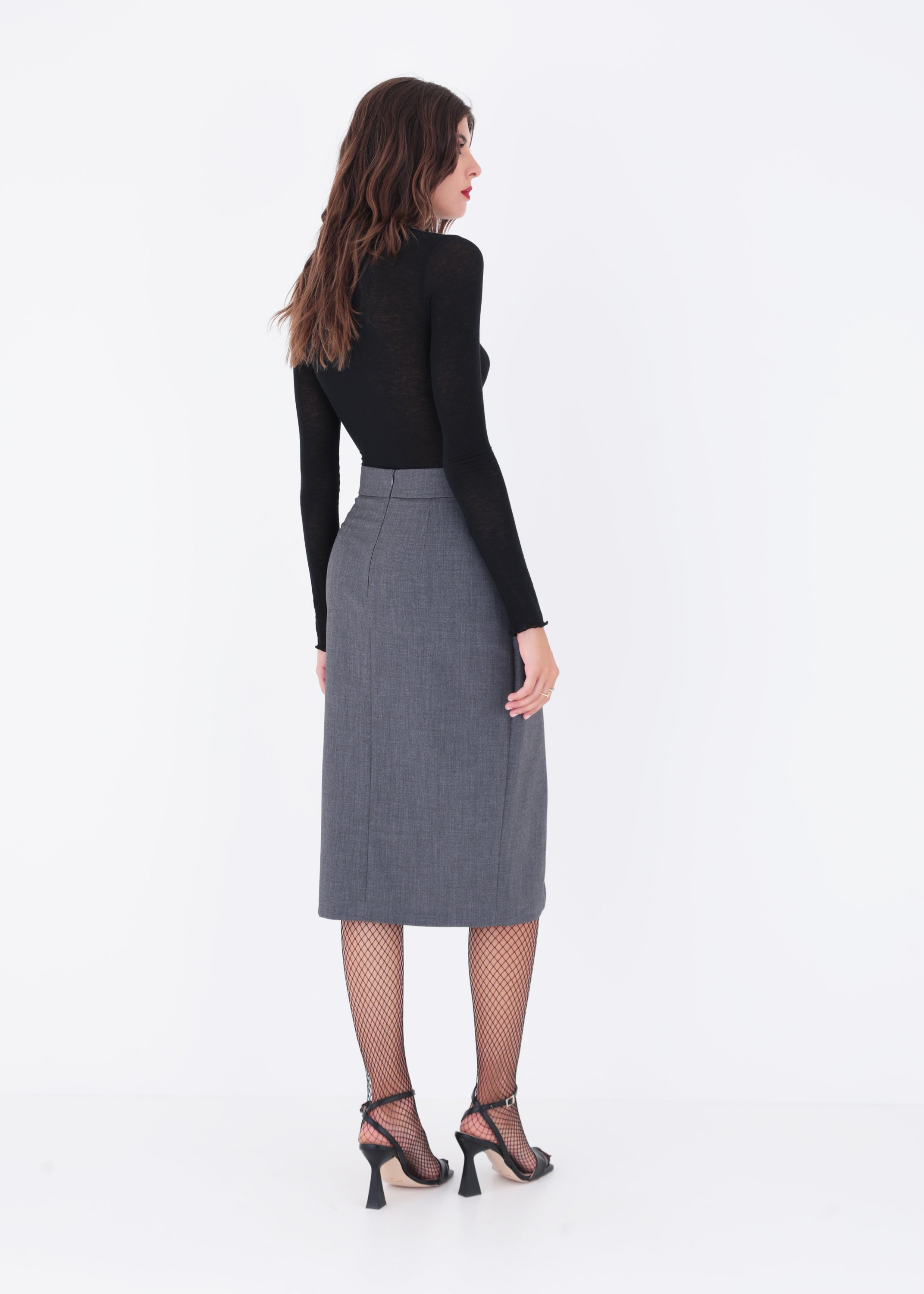 Gonna longuette in grisaglia - FW23