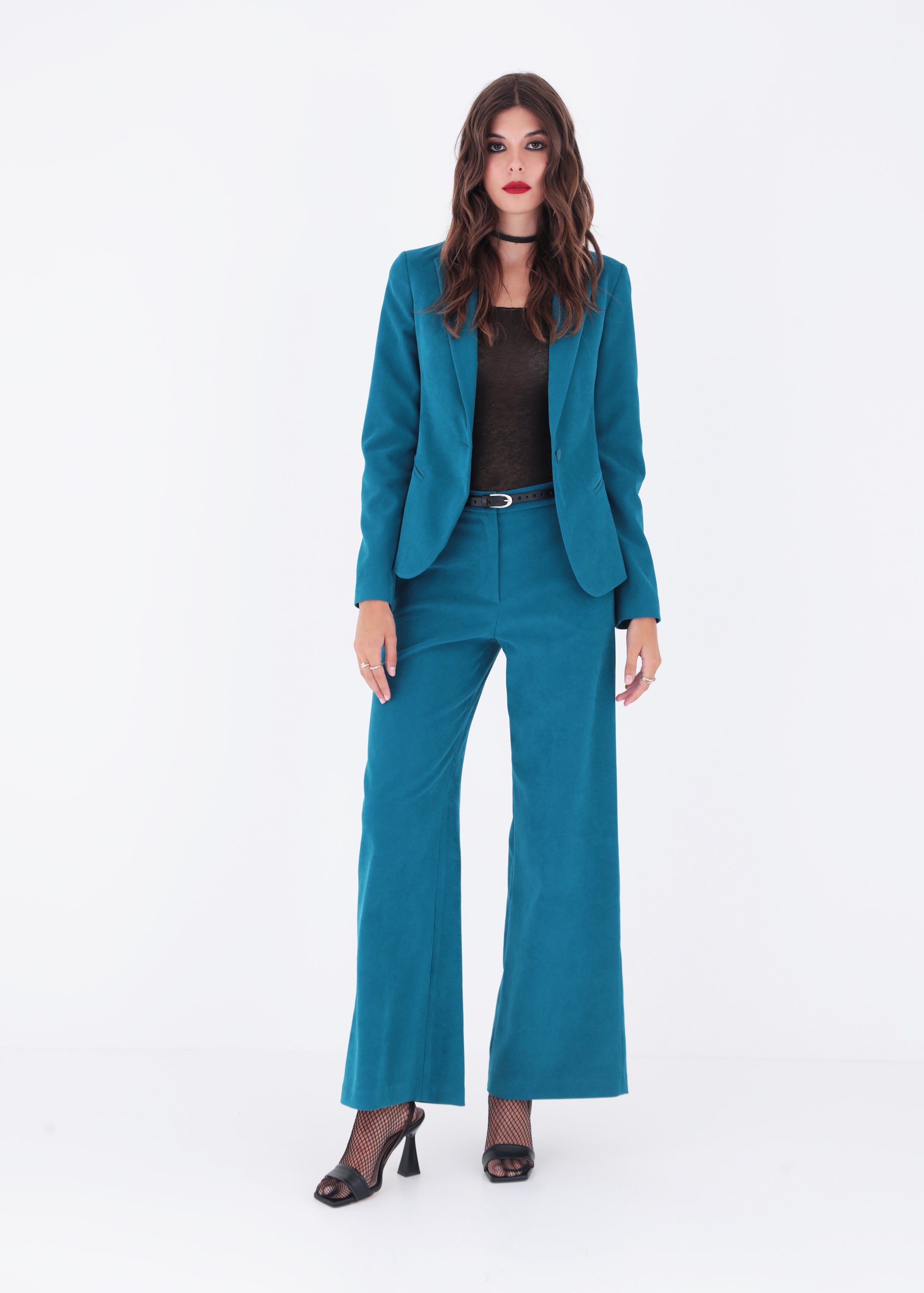 Giacca ad un petto in velluto - FW23