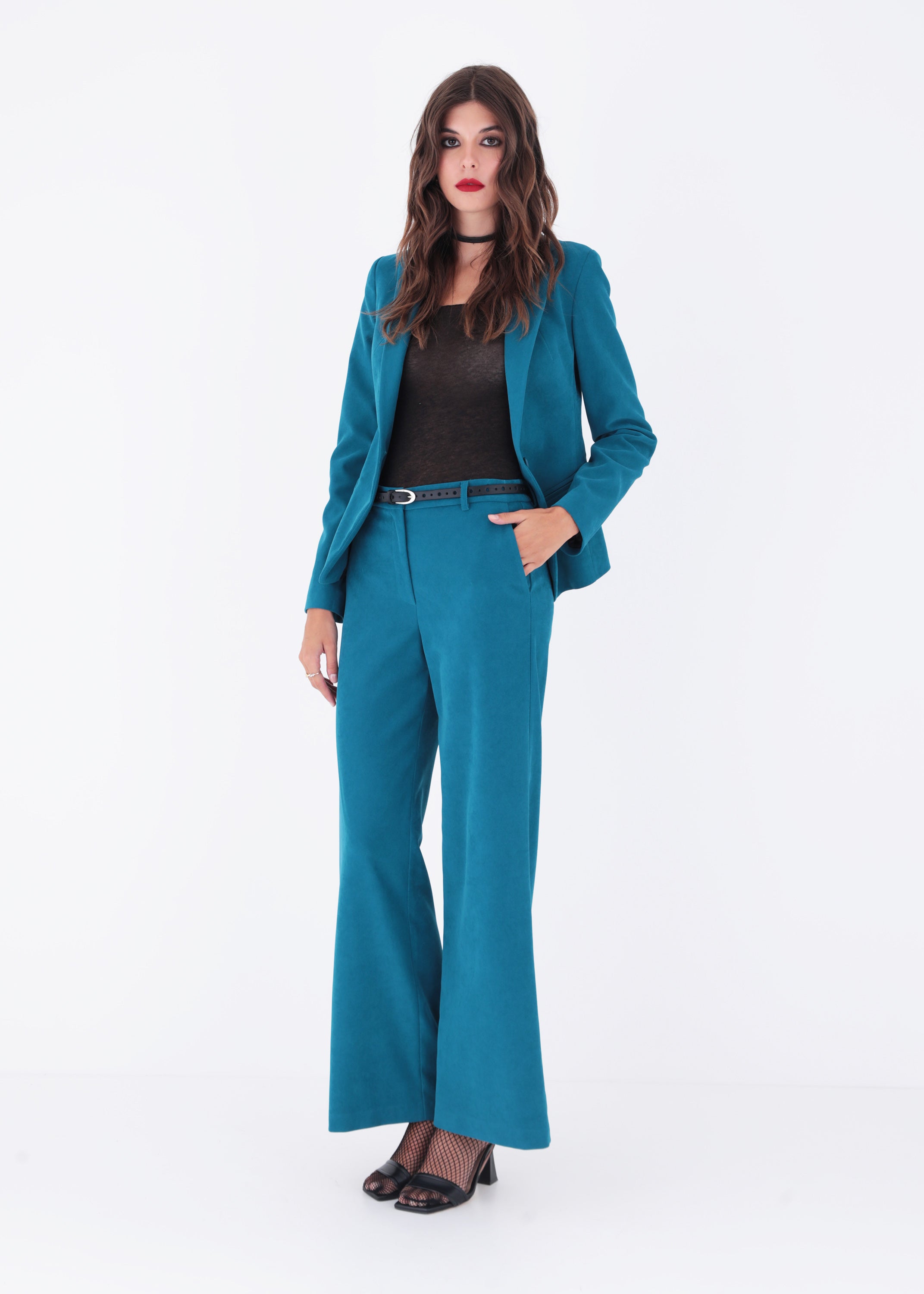Giacca ad un petto in velluto - FW23