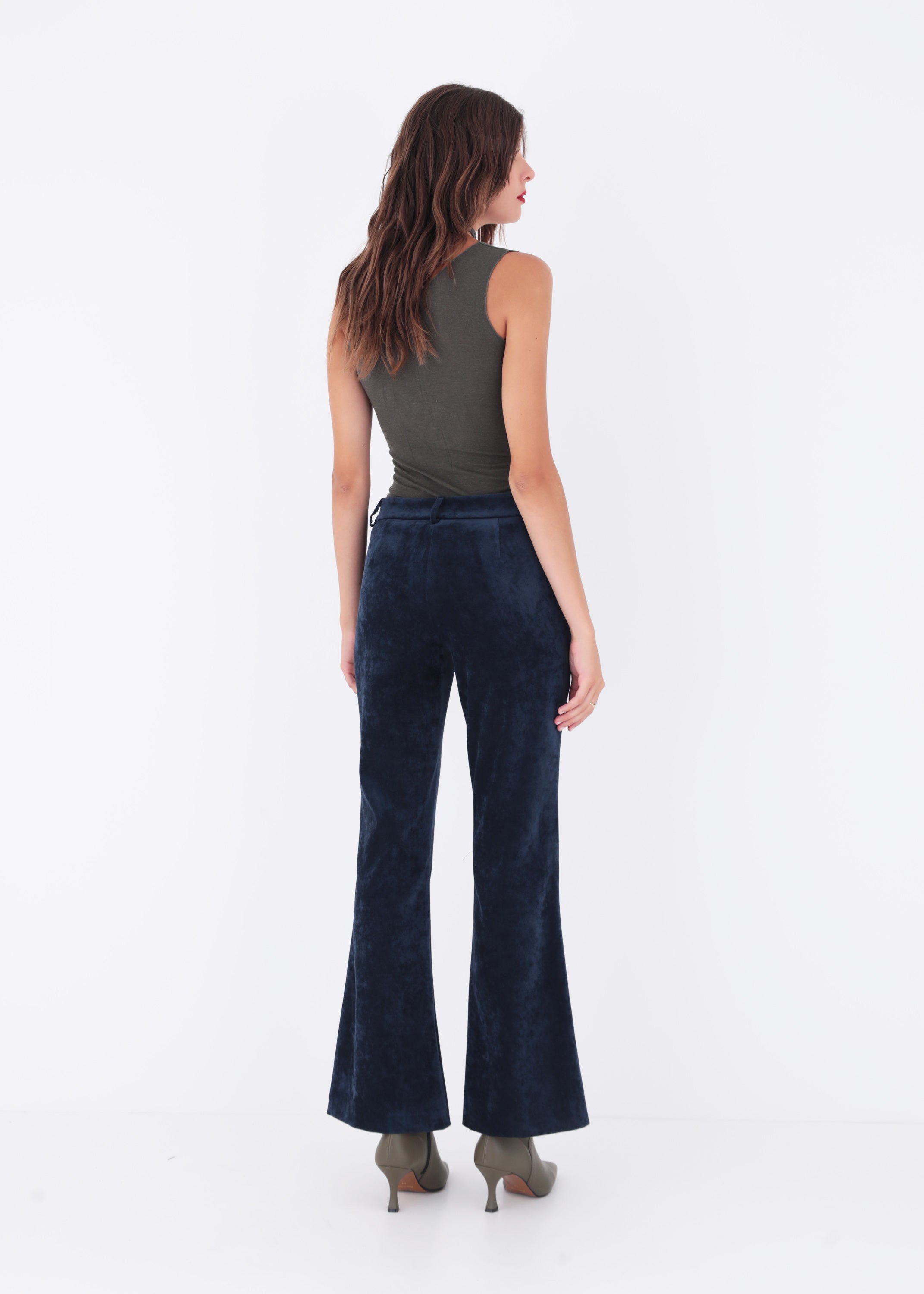Pantalone palazzo in velluto effetto martellato - FW23
