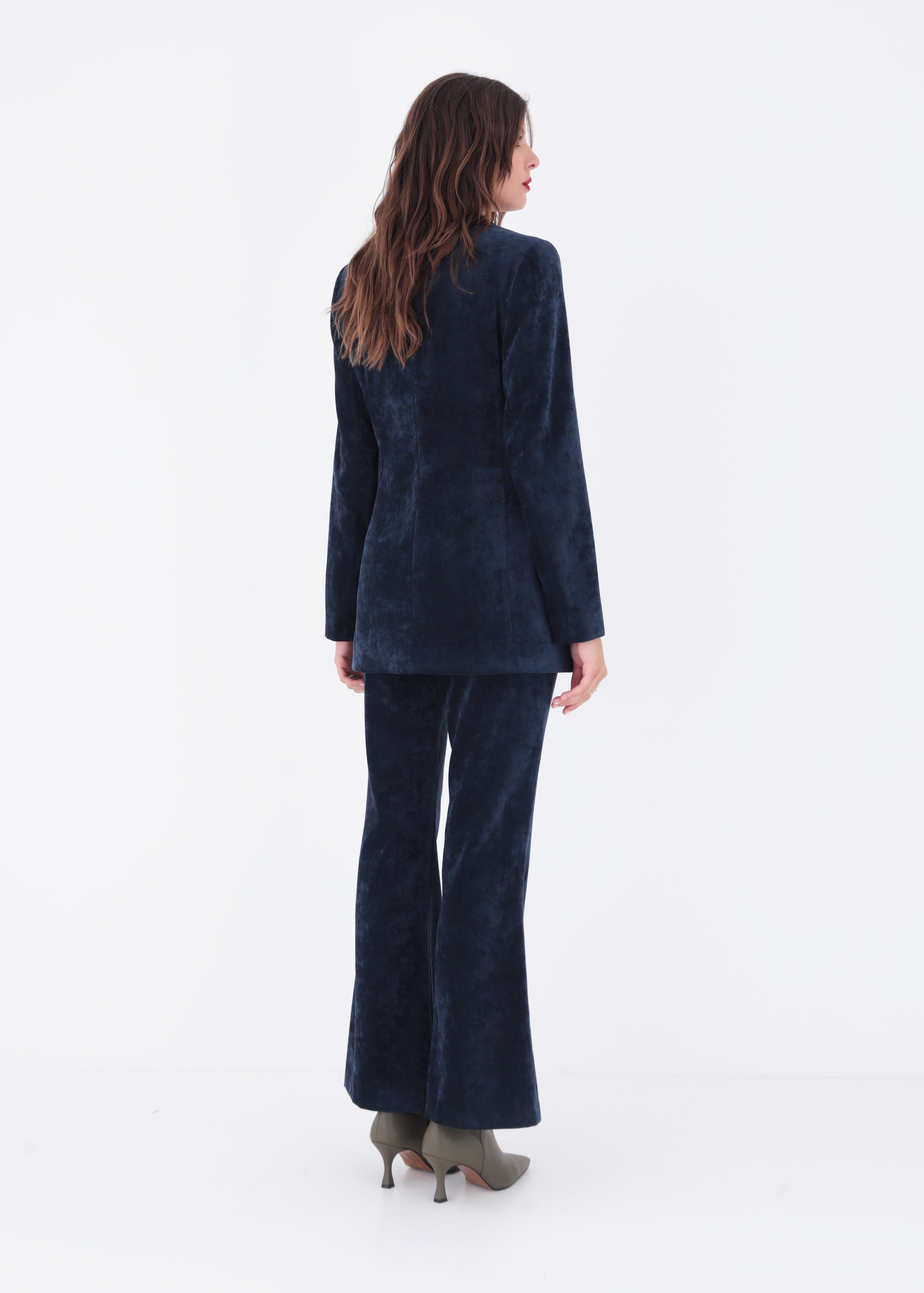 Blazer ad un petto in velluto effetto martellato - FW23