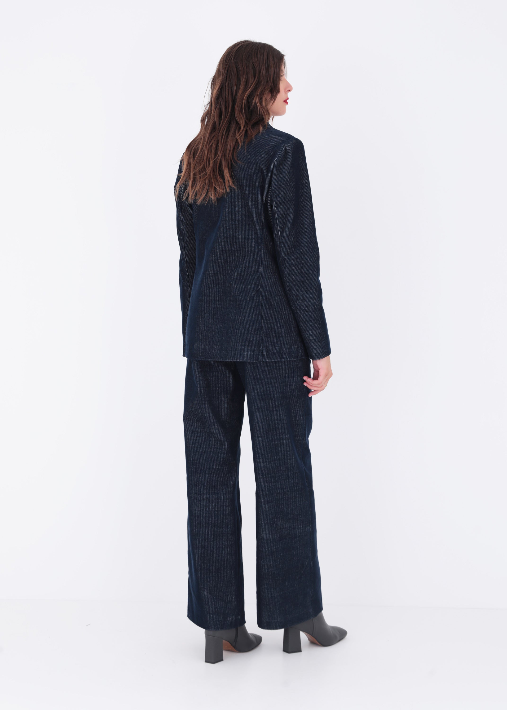 Blazer ad un petto in velluto millerighe - FW23