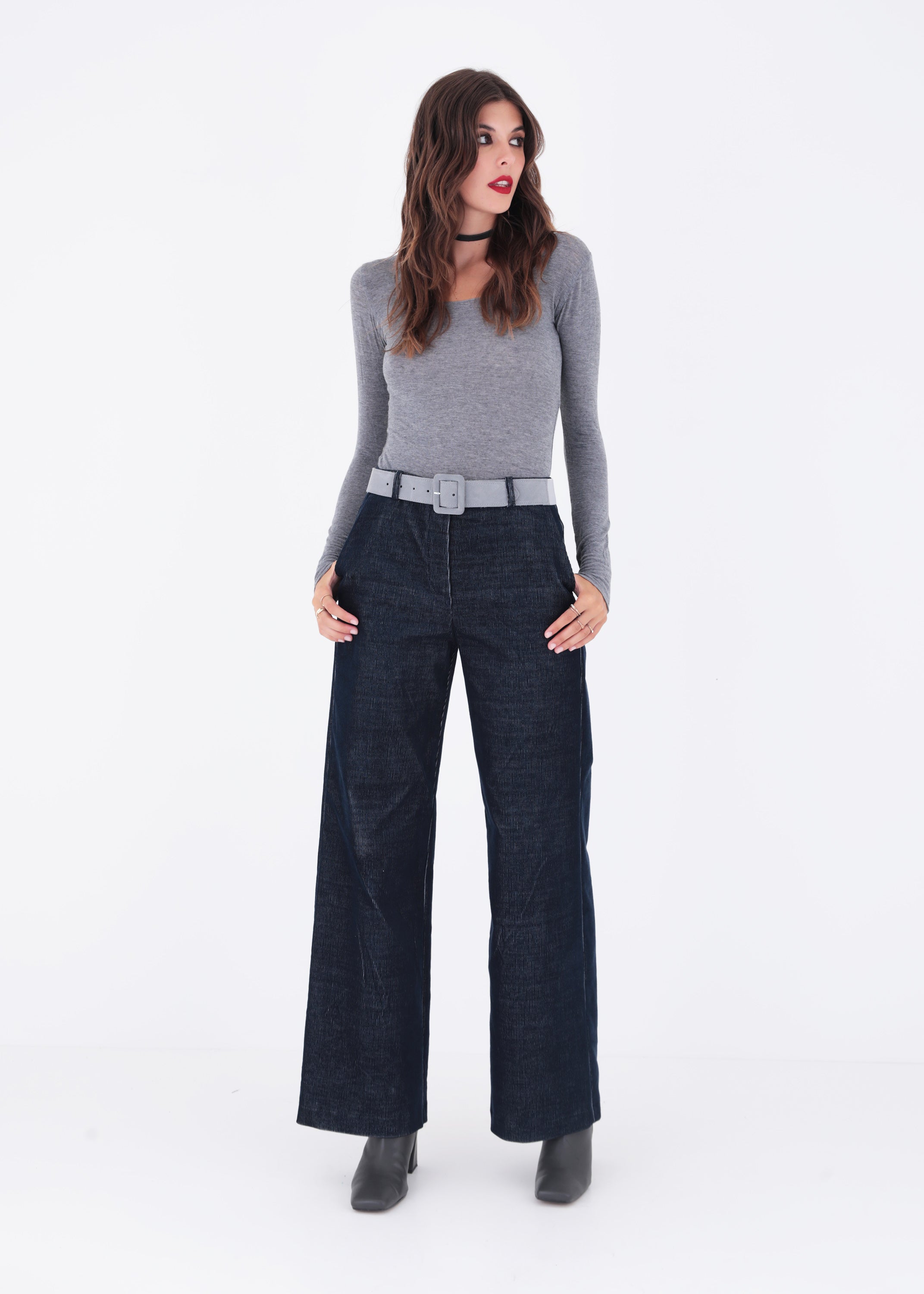 Pantalone palazzo in velluto millerighe - FW23