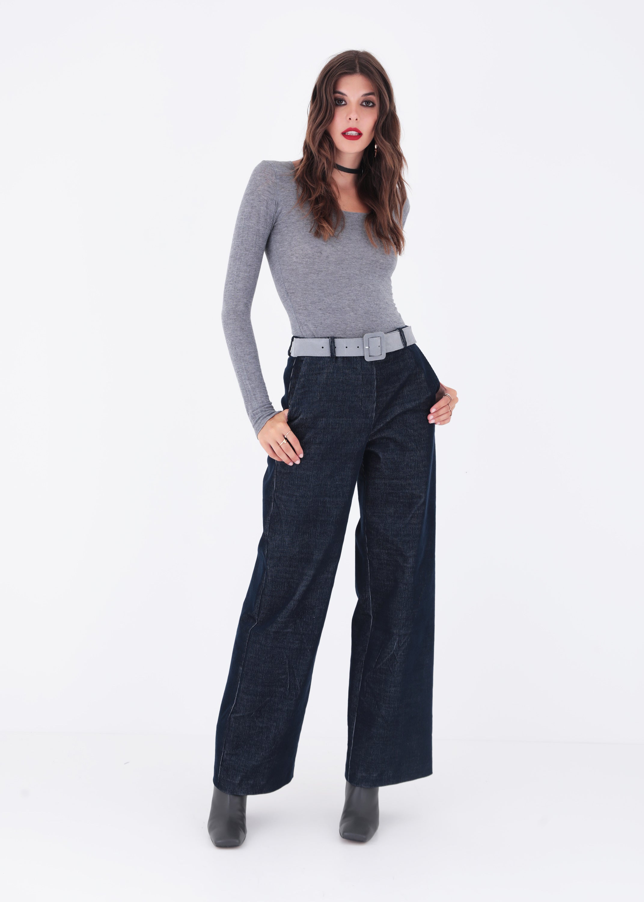 Pantalone palazzo in velluto millerighe - FW23