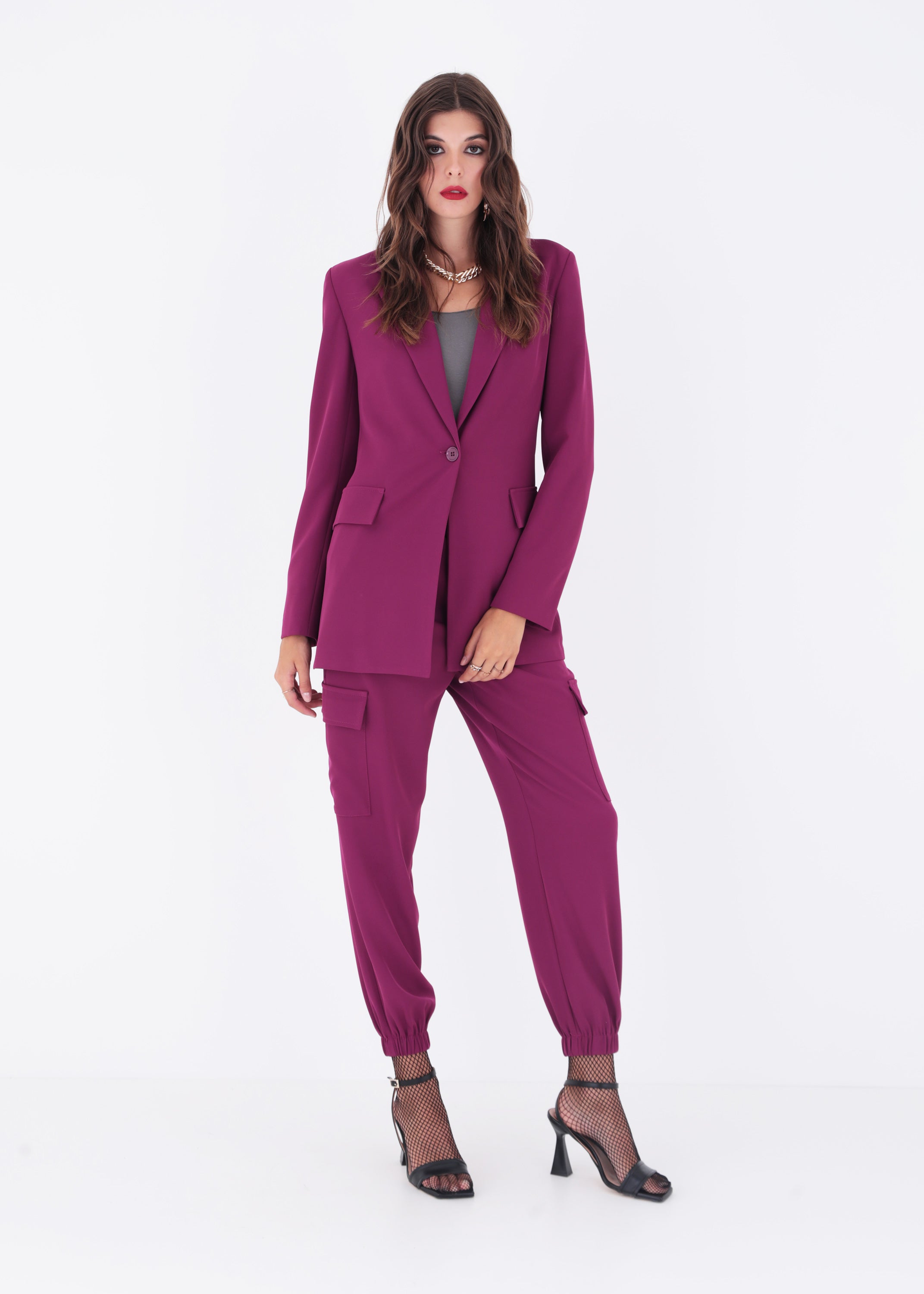 Blazer ad un petto in cady - FW23