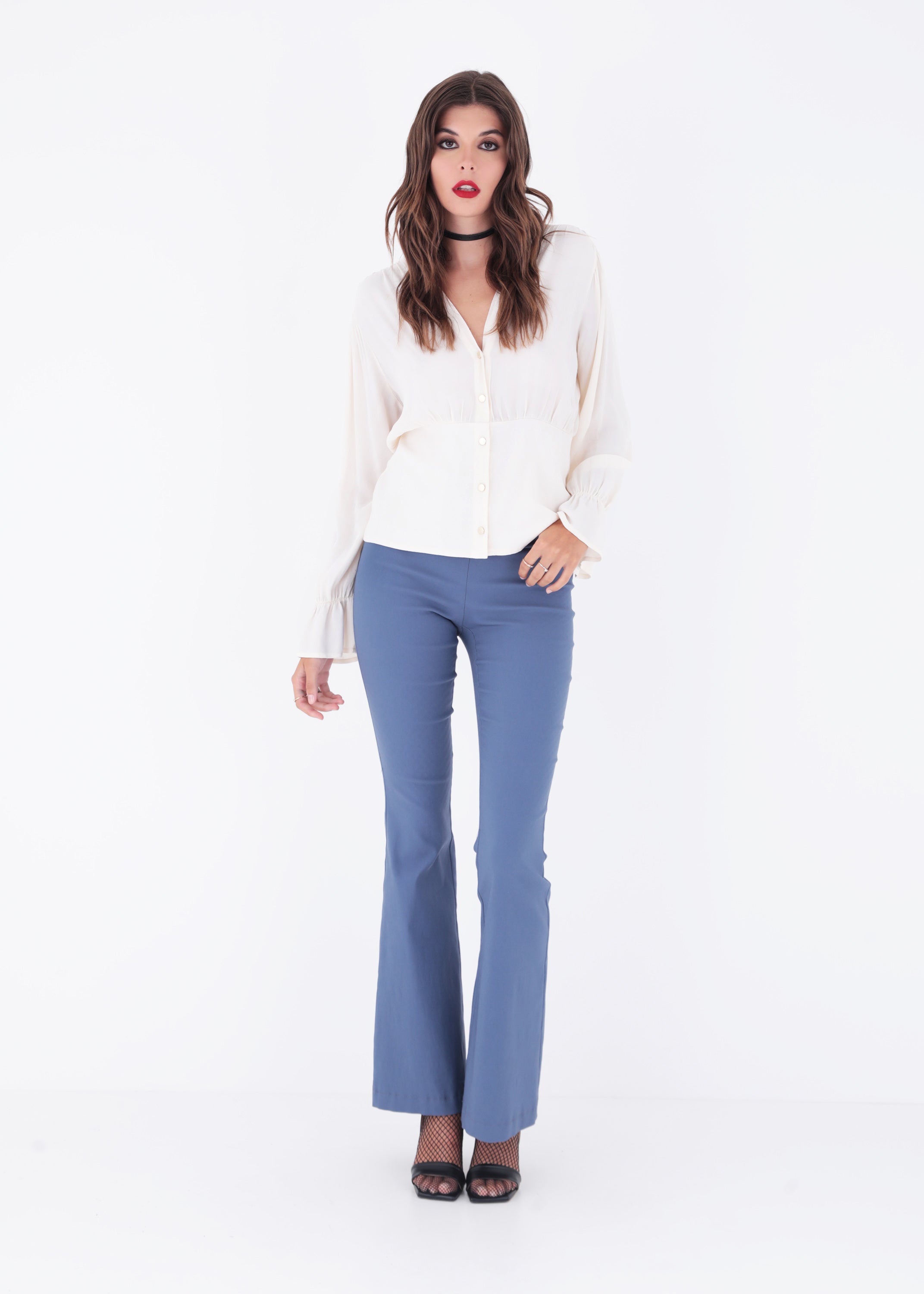 Pantaloni svasati in bengalina stretch - FW23