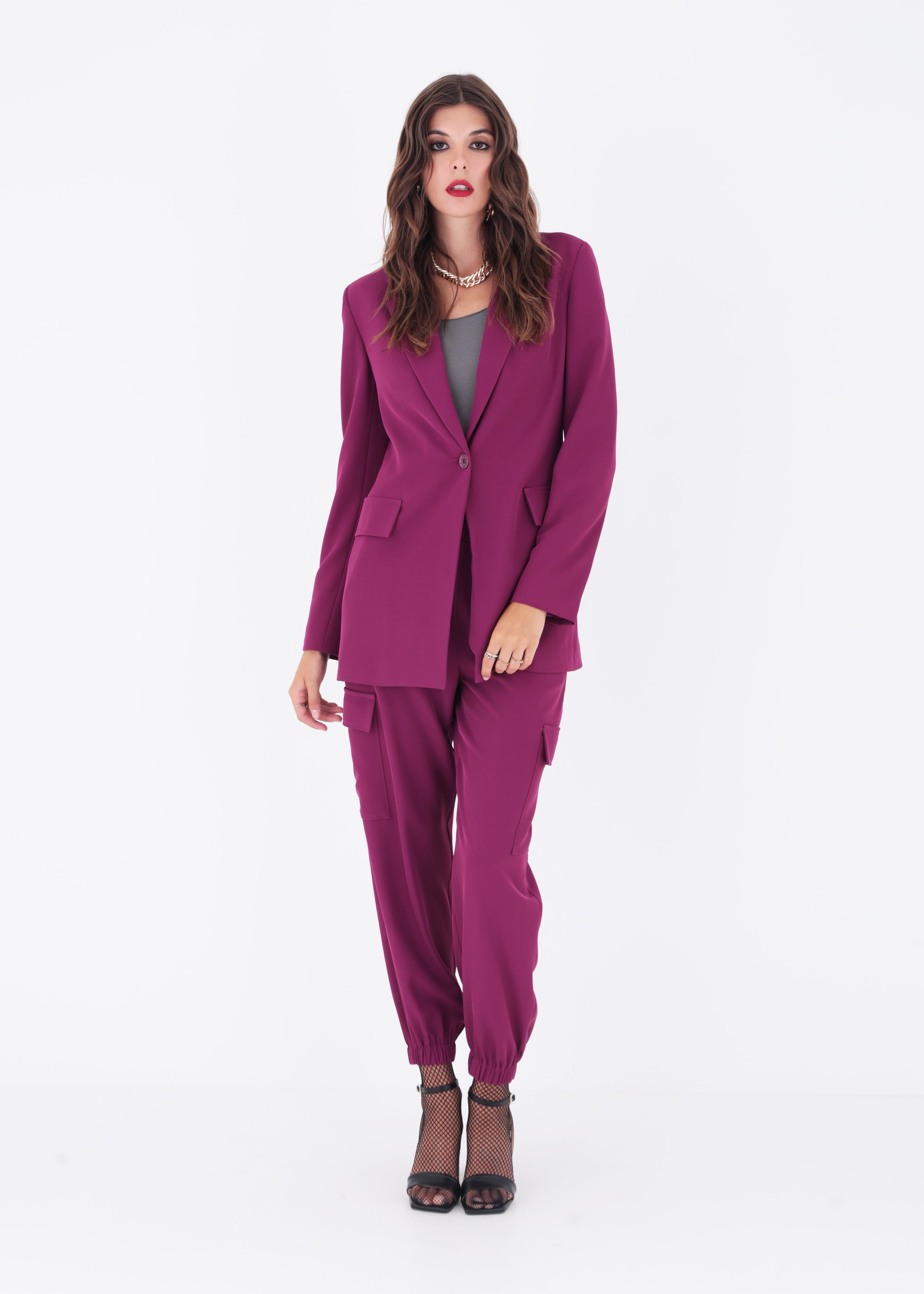 Blazer ad un petto in cady - FW23