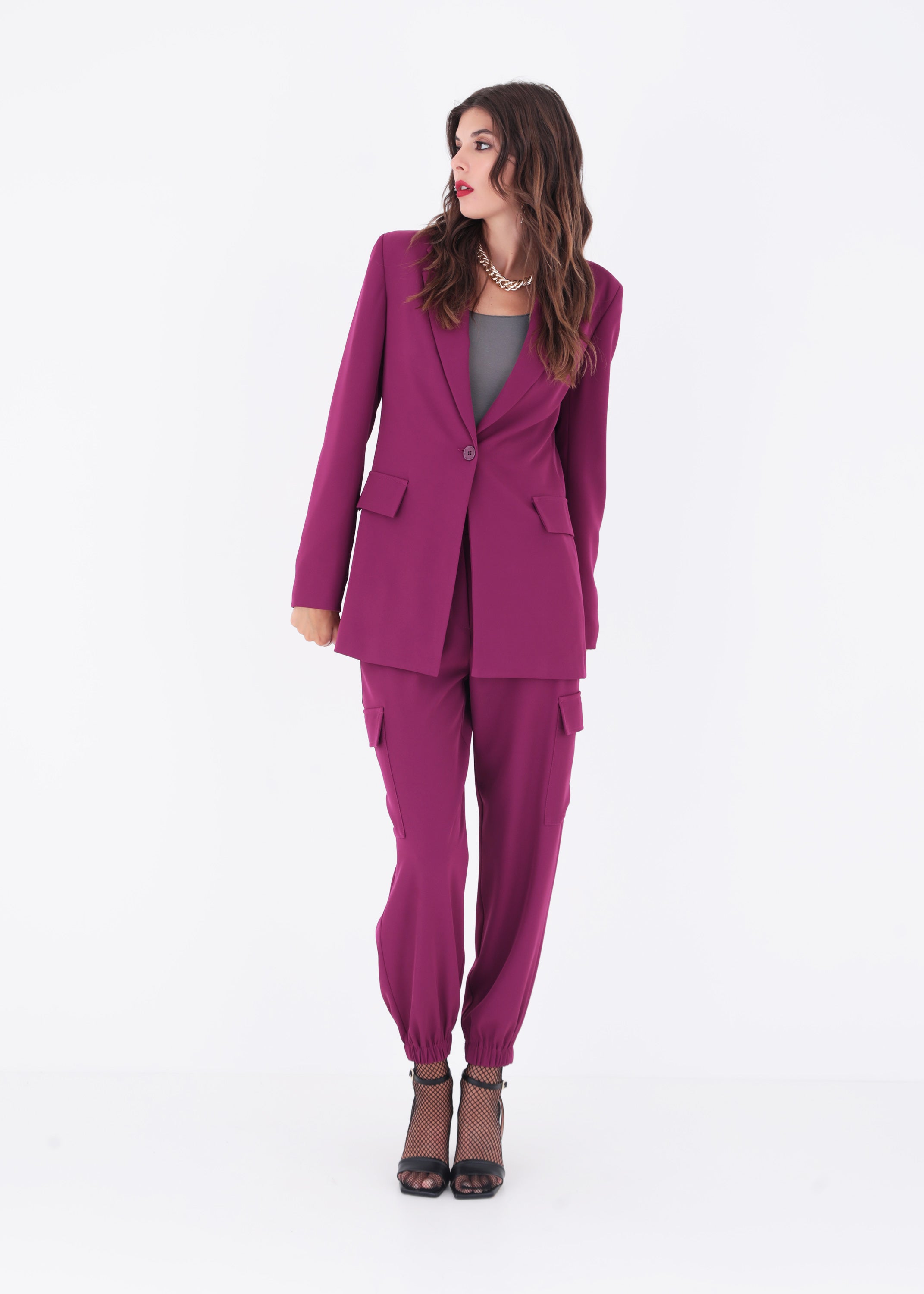 Blazer ad un petto in cady - FW23