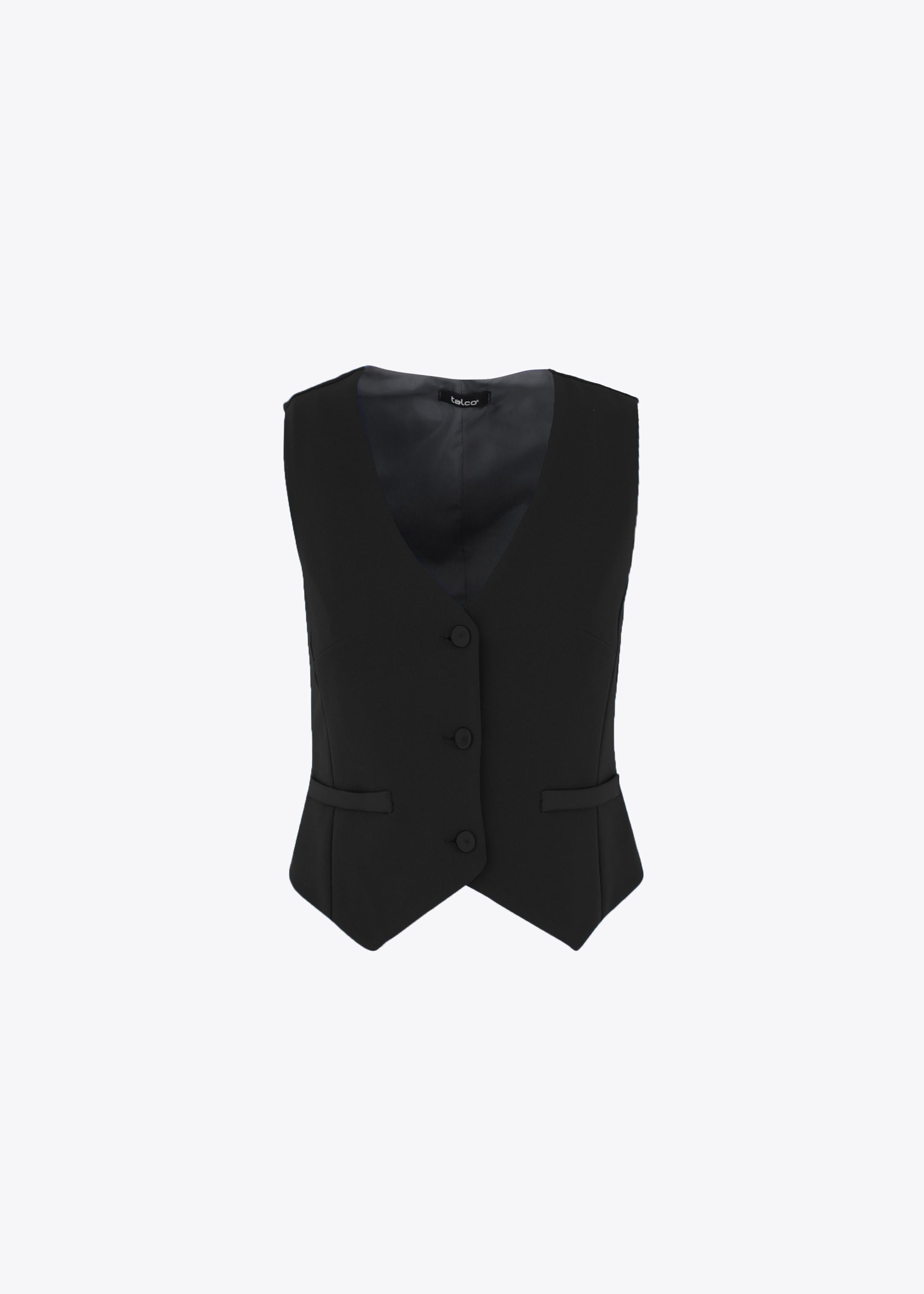 Gilet ad un petto in scuba crepe e raso - FW23