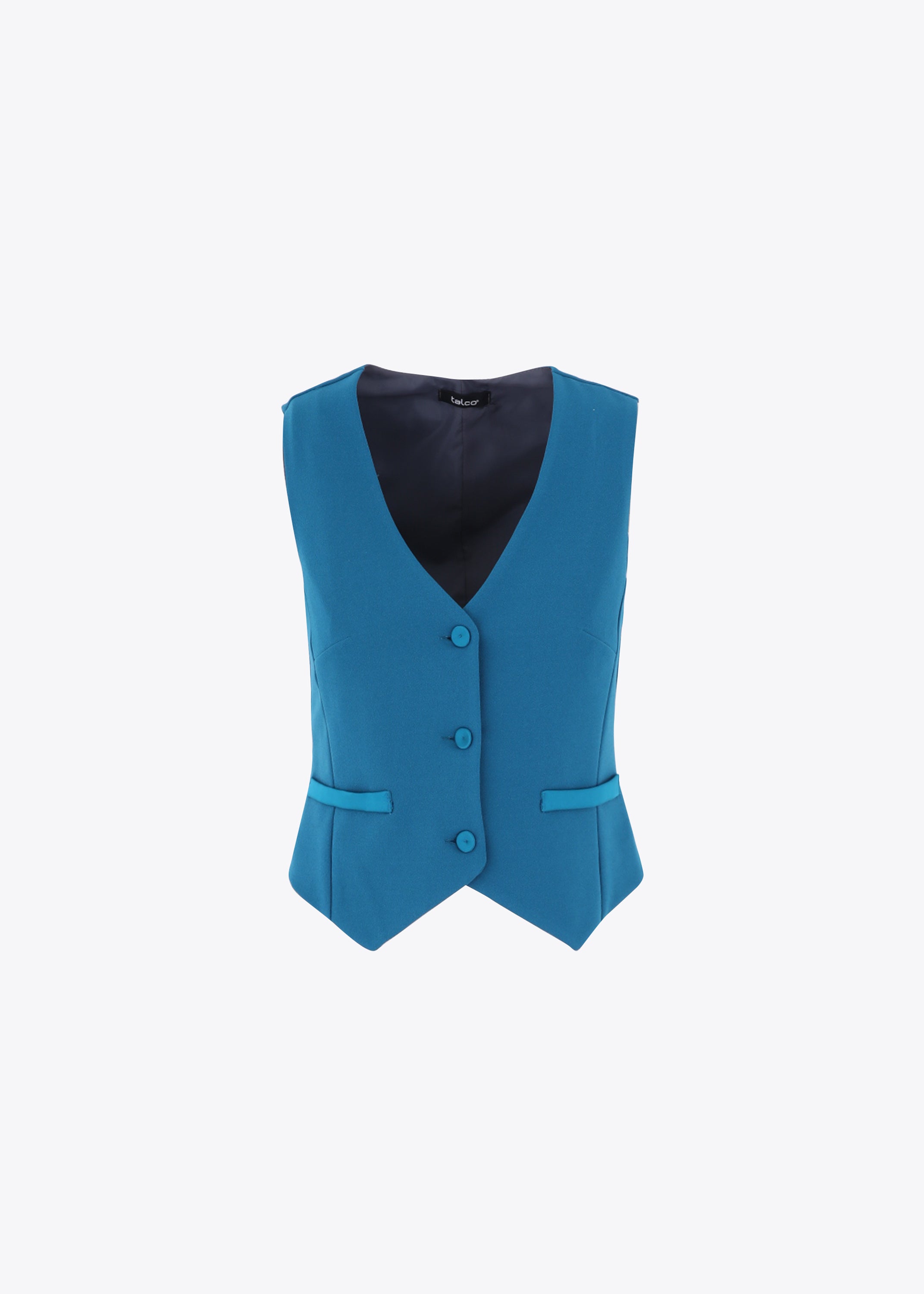 Gilet ad un petto in scuba crepe e raso - FW23