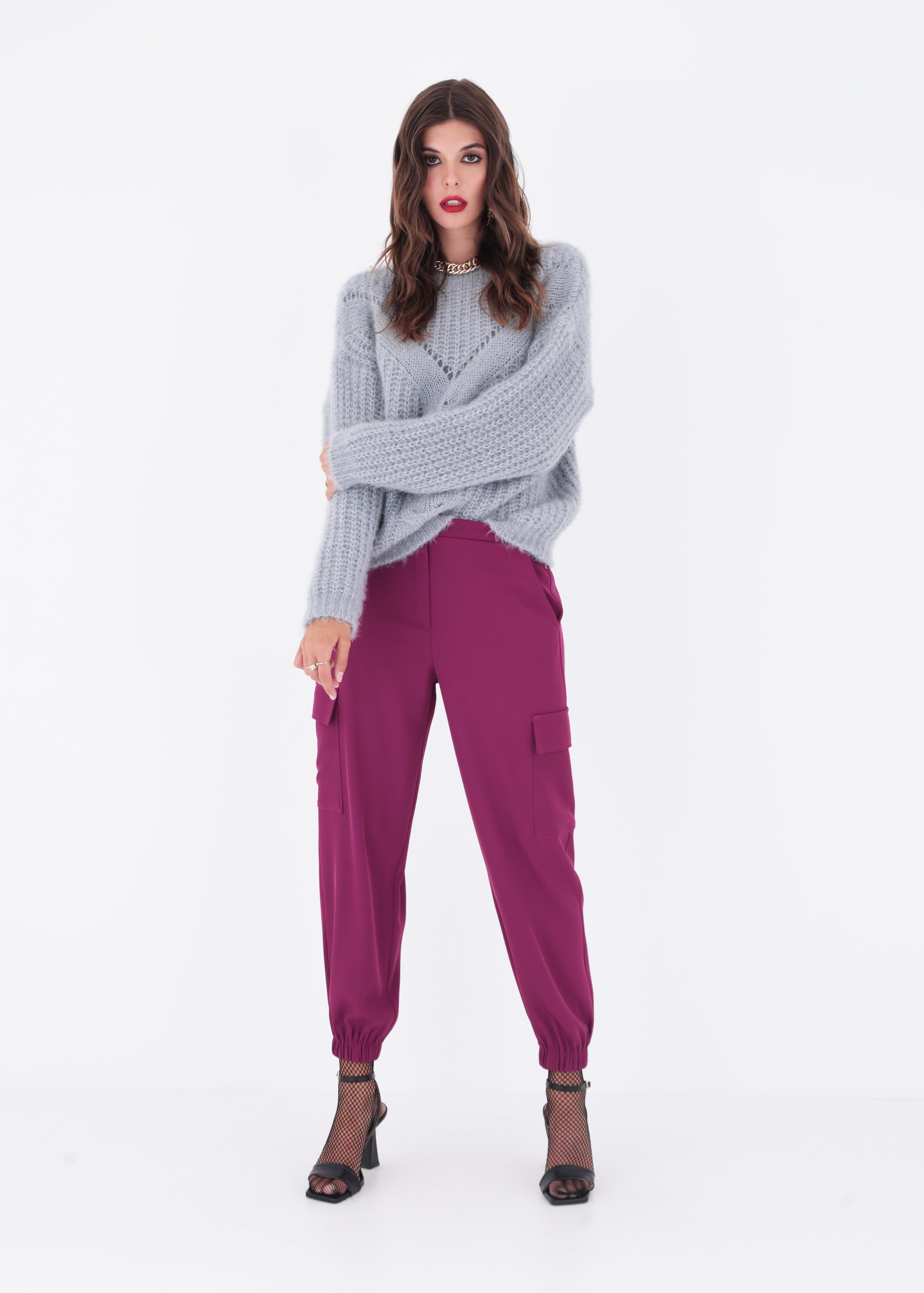 Pantalone cargo in cady - FW23